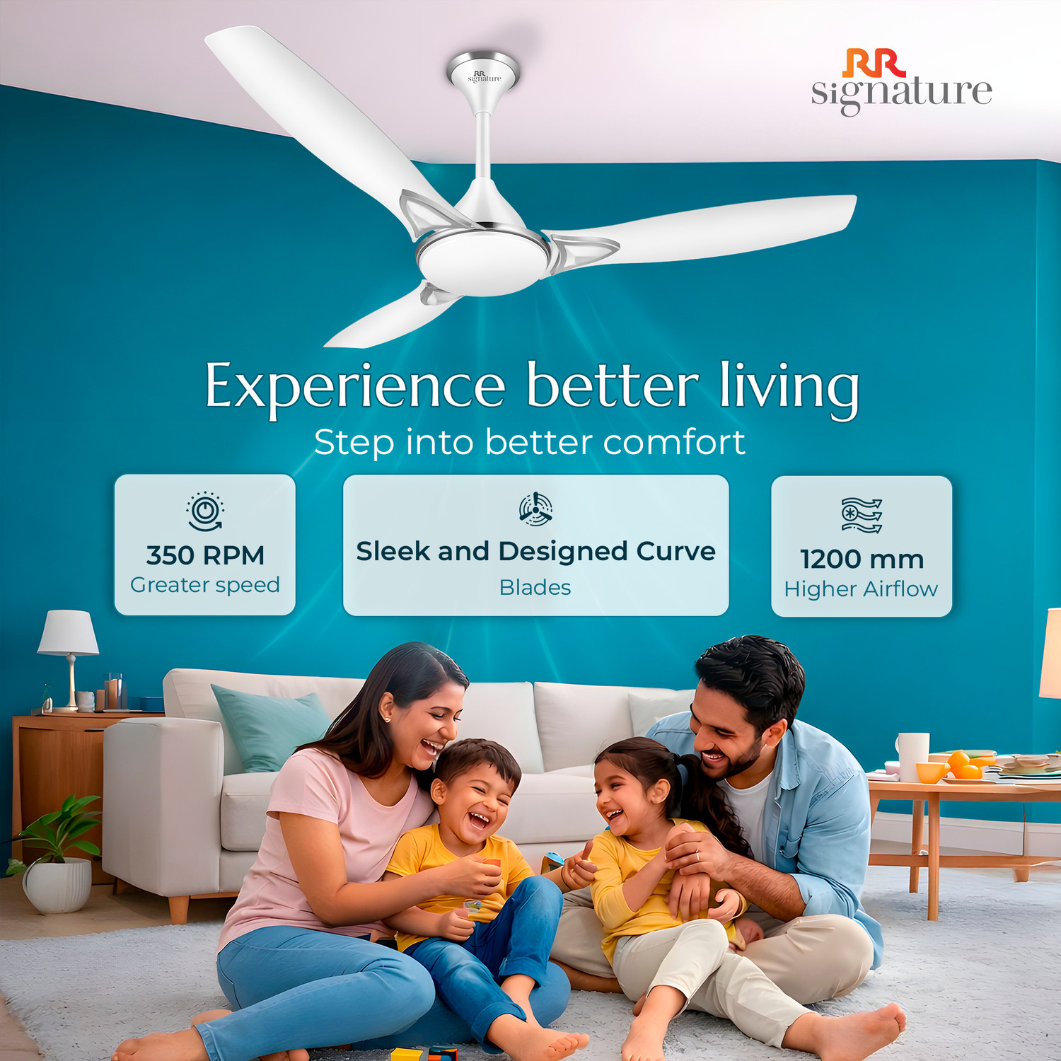 Image of RR CURVEAIR MAXX with 2 Year Warranty BLDC Motor 1200 mm Ceiling Fan