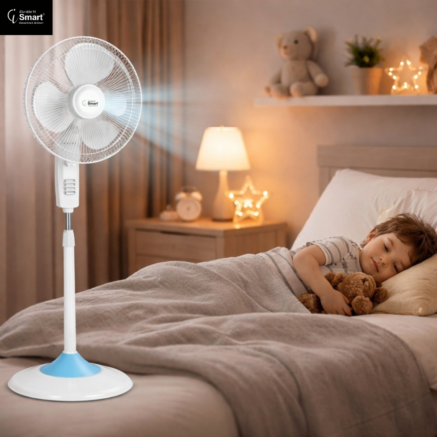Image of iDurable 'N' Smart 16 Inch 130W Ultra High Speed Pedestal Fan | 400 mm Sweep with 12 Months Warranty Ultra High Speed 400 mm Pedestal Fan