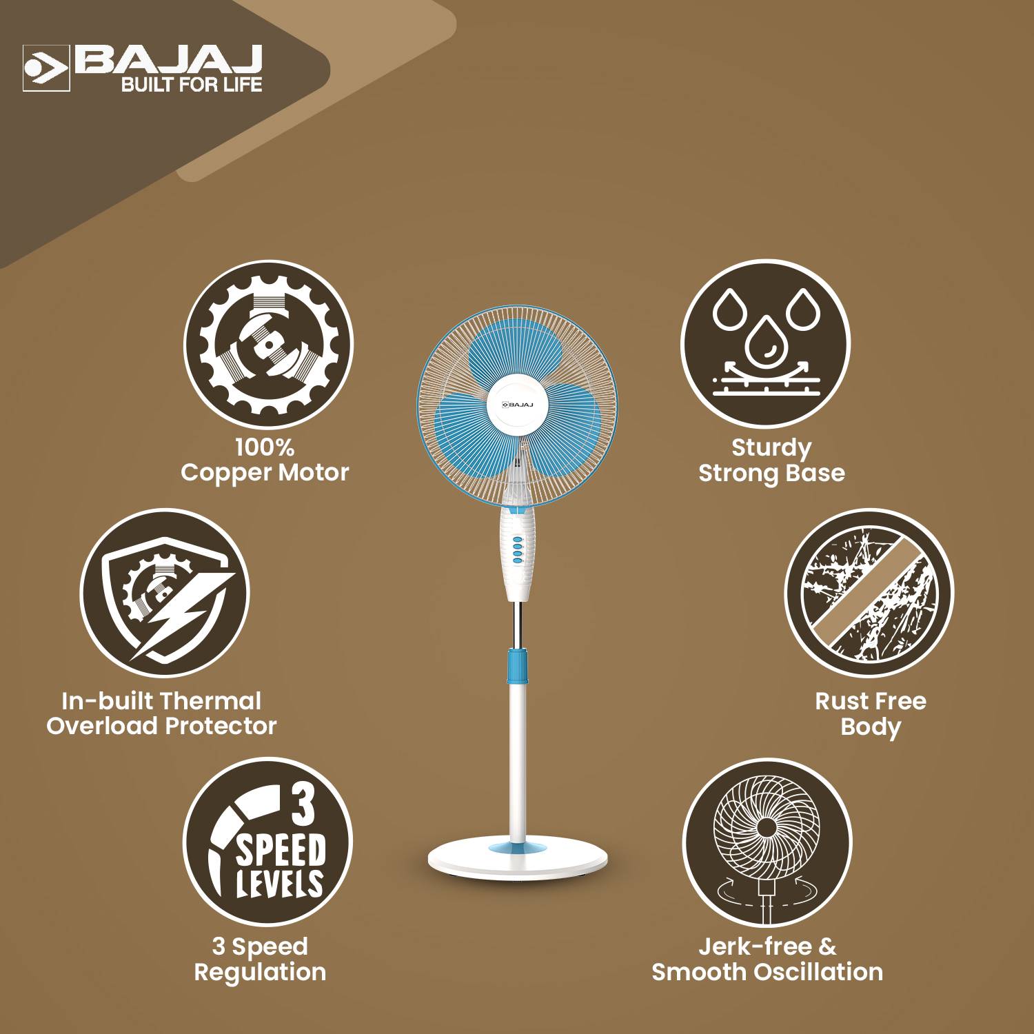 BAJAJ Crest Neo 400 mm Pedestal Fan - Image 5