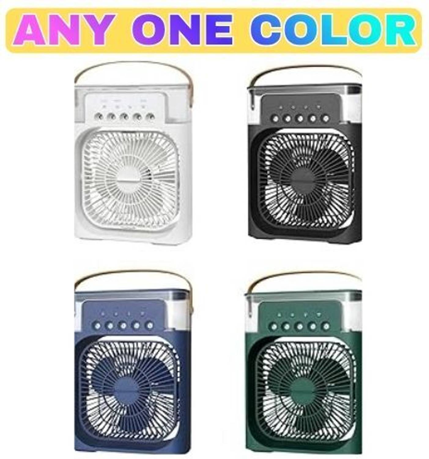 BLUESTARS Mini Air Cooler & 600 ML Water Tank, 3-Speed Fan, USB Powered Air Conditioner Portable Mini Fan with LED Light for Home, Office & Travel (Any One Color) USB Air Cooler