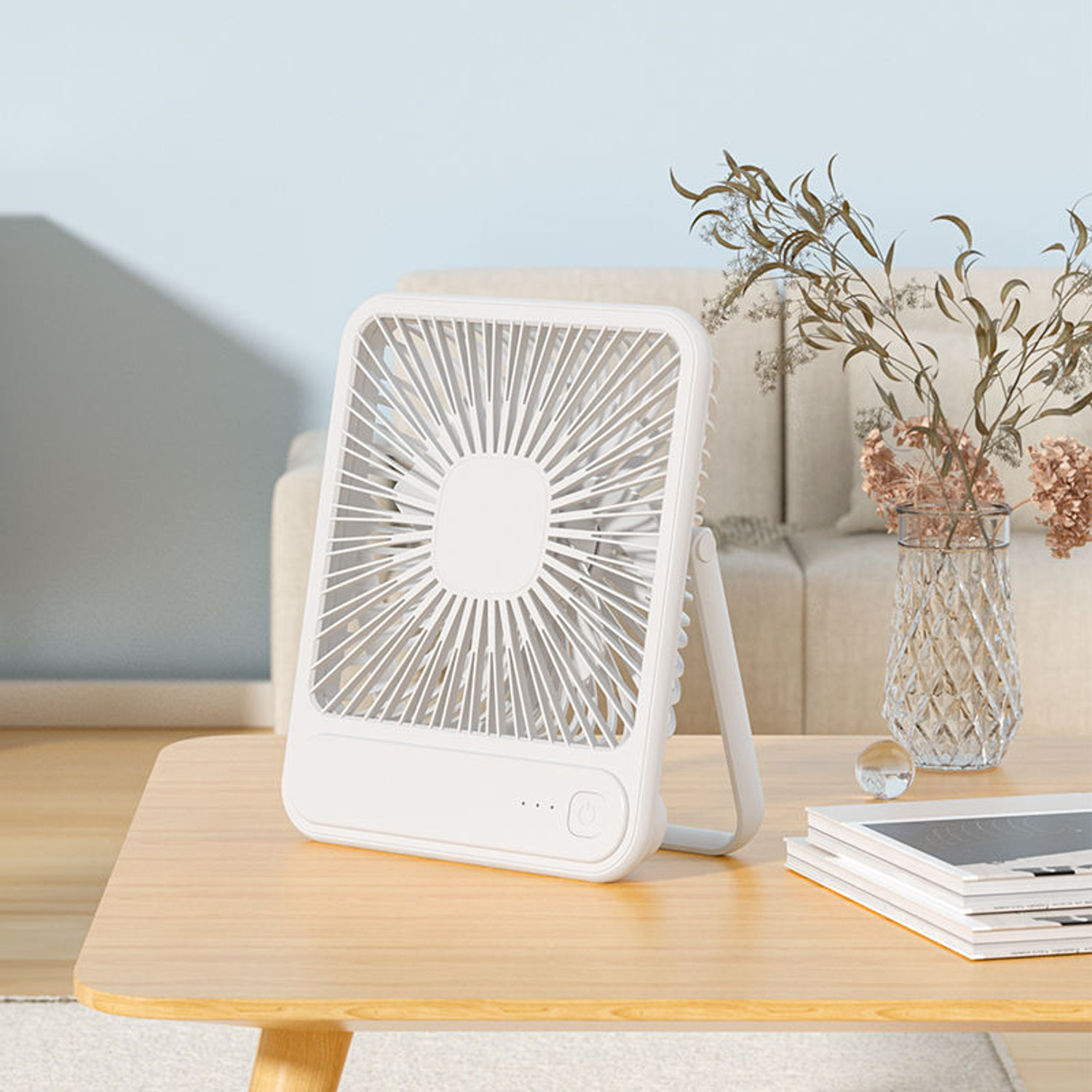 Image of DigiPrints Portable Desk Fan,Powerful table Fan 1200 mah 5 Speed Fan for Indoor 12 mm Table Fan