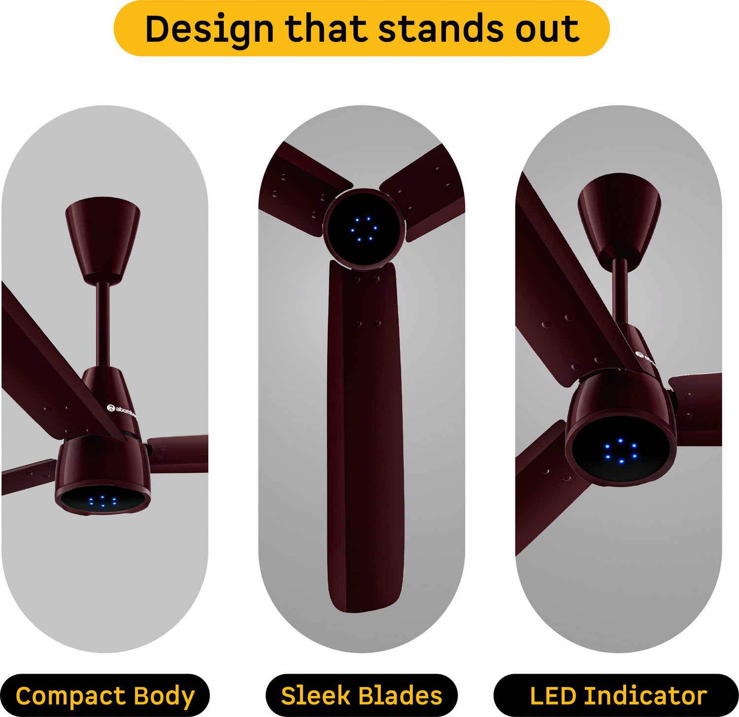 Image of Atomberg Renesa Epoque | Advance air+ Technology | Sleek Fan | LED Indicator | Low Noise with 2 Months Warranty BLDC Motor with Remote 1200 mm Ceiling Fan
