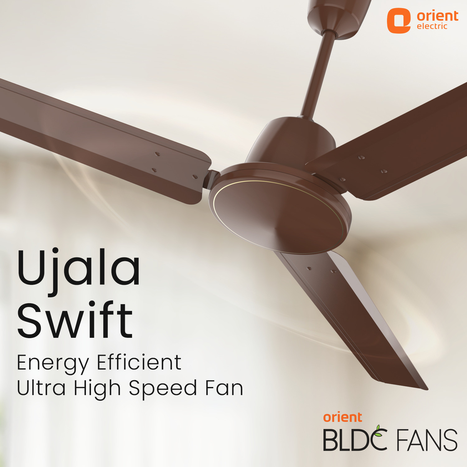Image of Orient Electric Ujala Swift with 3 Year Warranty BLDC Motor with Remote, Energy Saving, High Air Delivery, Ultra High Speed 1200 mm Ceiling Fan