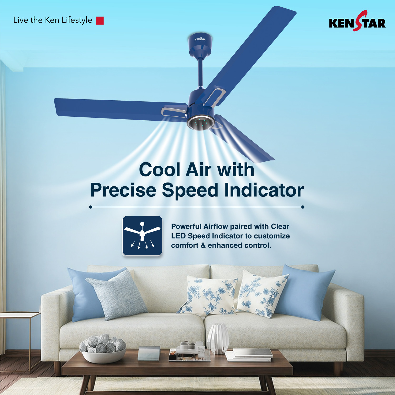Image of Kenstar ABBLDCWE32W with 2 Year Warranty 1200 mm Ceiling Fan