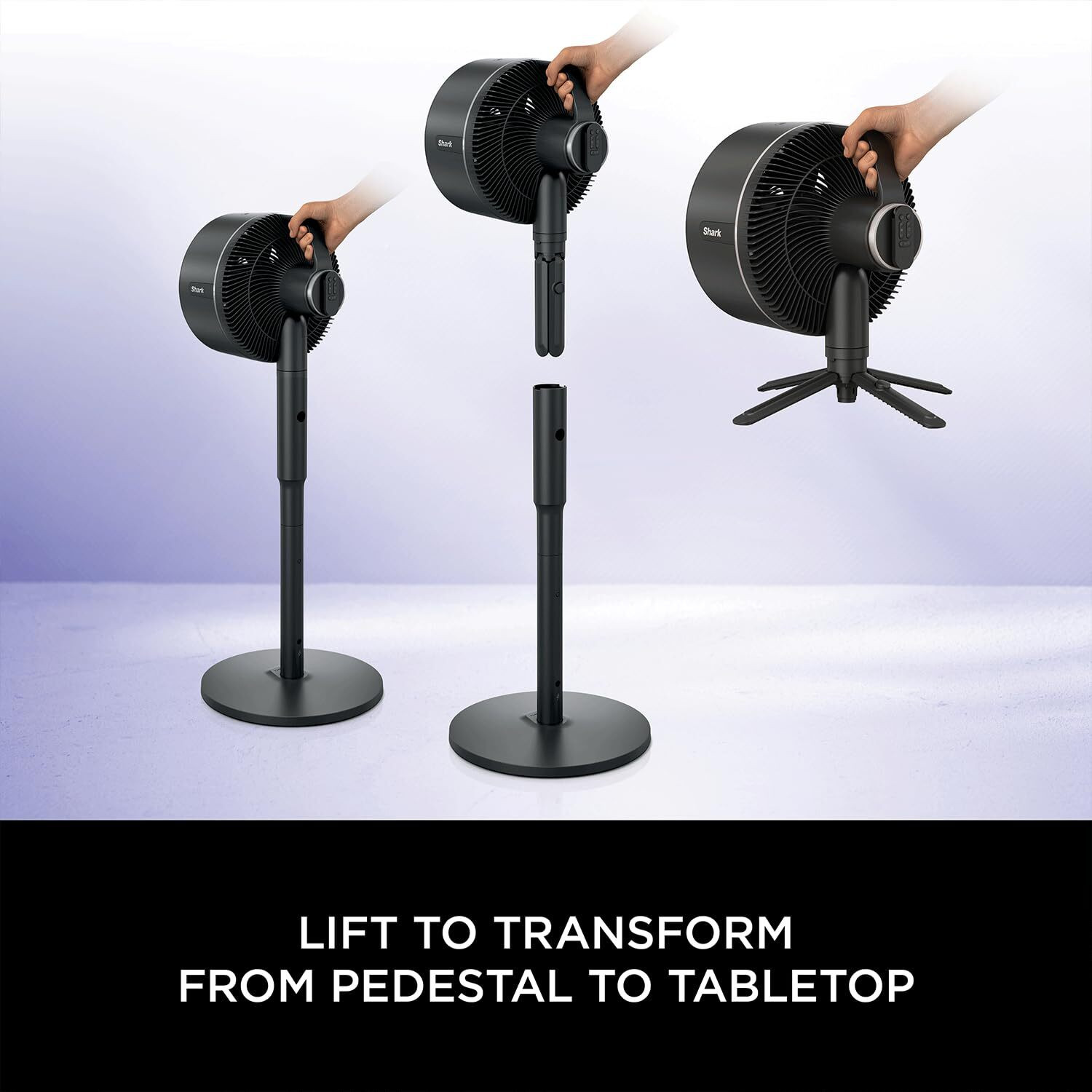 Image of Shark FlexBreeze Cordless Table & Pedestal Fan | 24Hrs Battery | 70 ft Air Throw with 2 Year Warranty BLDC Motor with Remote, High Air Delivery, Remote Controlled, Silent Operation 304 mm Pedestal Fan