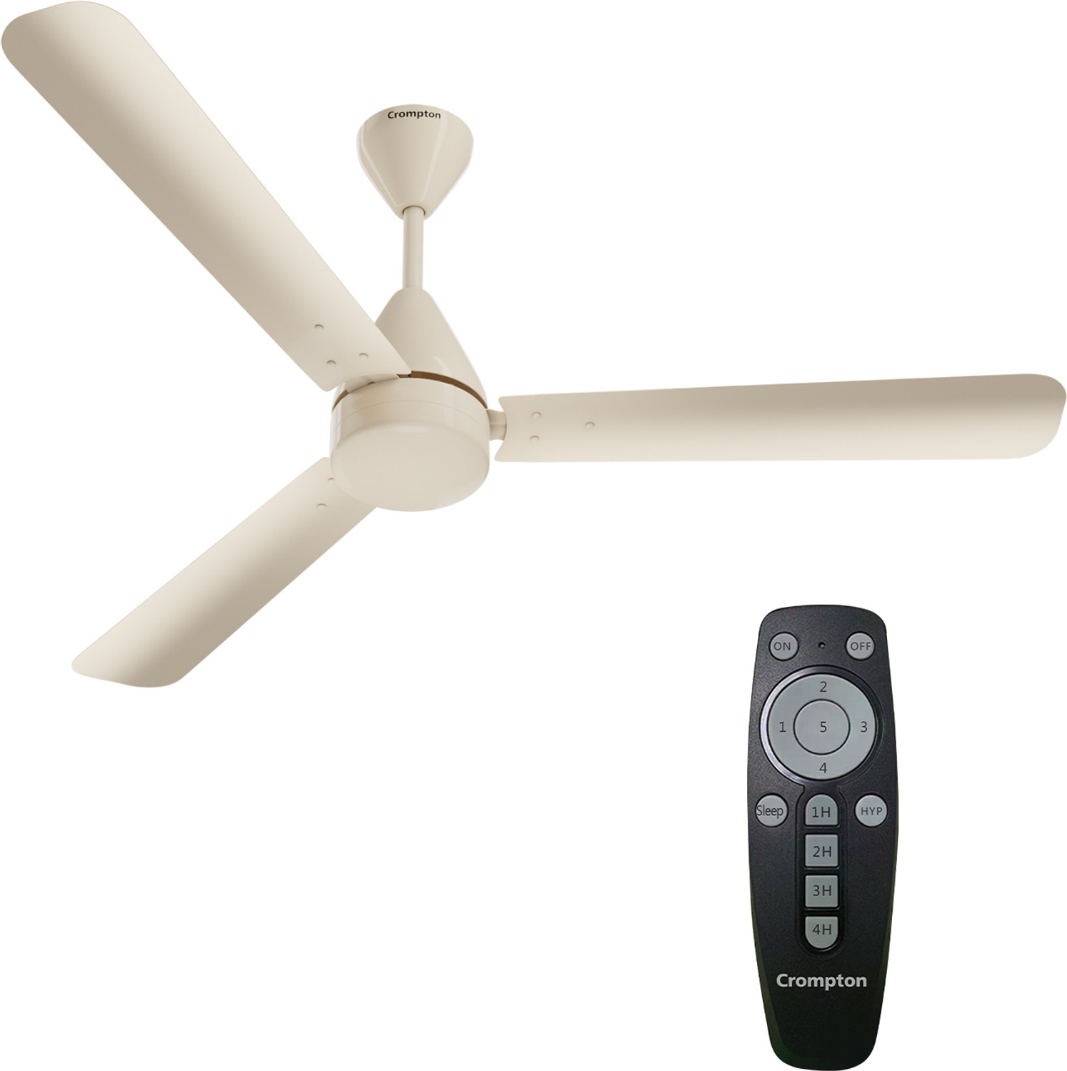 Image of Crompton Energion Hyperjet | BLDC Technology | Remote Control with 2 Year Warranty Energy Saving 1200 mm Ceiling Fan (5 Star | Ivory | Pack of 1)