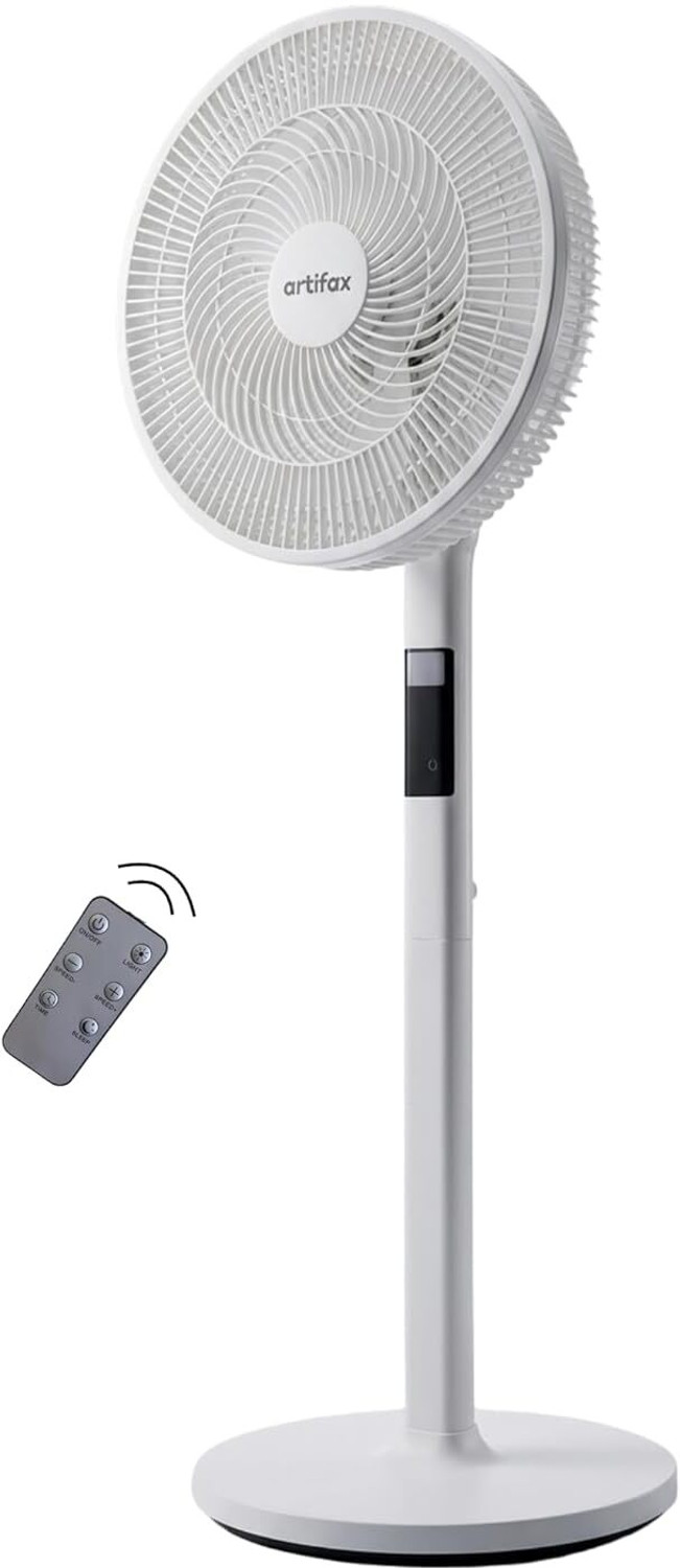 Image of Artifax Rechargeable Air Circulator Fan 10400mAh | 9 Speed | Oscillating with 1 Year Warranty Remote Controlled, High Air Delivery, Energy Saving, BLDC Motor with Remote, BLDC Motor 365 mm Pedestal Fan