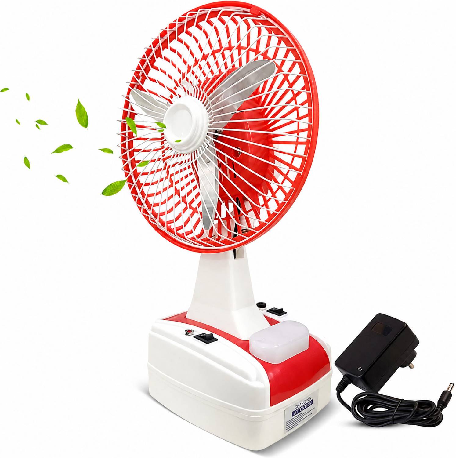 GLOBEX 8-Inch Rechargeable | Table Fan | with LED Lamp Ultra High Speed 1400 mm Table Fan