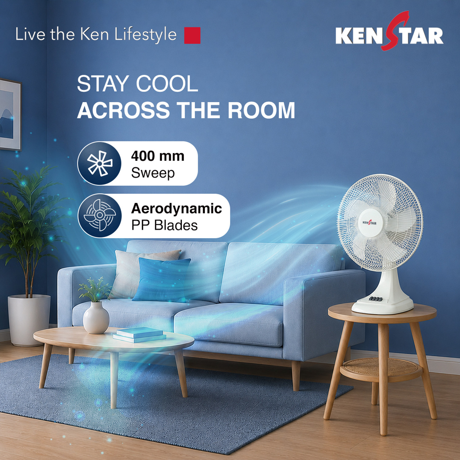 Image of Kenstar BreezeX T Normal Speed with 1 Year Warranty 400 mm Table Fan