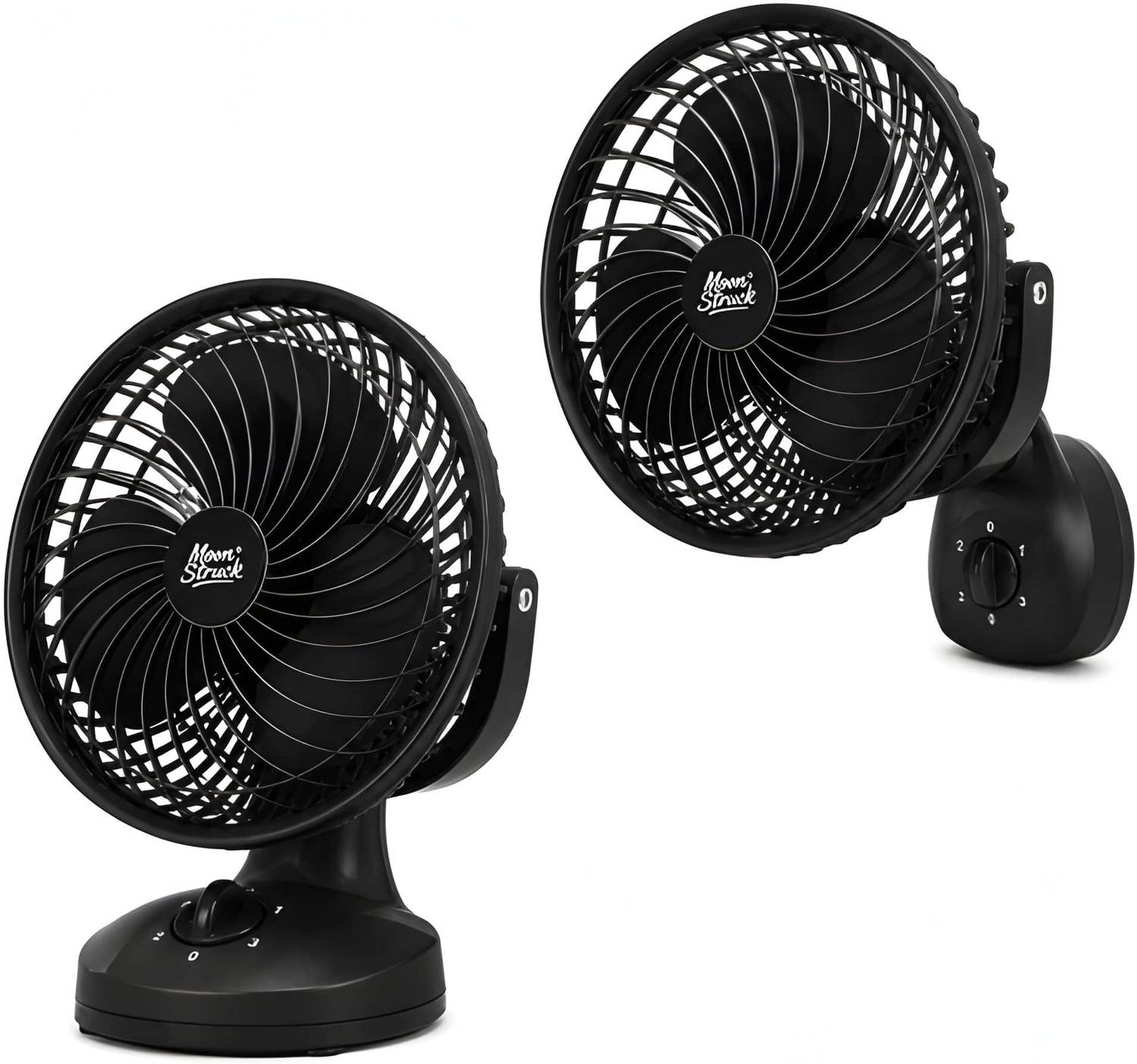 Moonstruck Onyx 9 Inch All Purpose Fan | Table & Wall Mount | Made in India with 12 Months Warranty Energy Saving, High Air Delivery 230 mm Table Fan