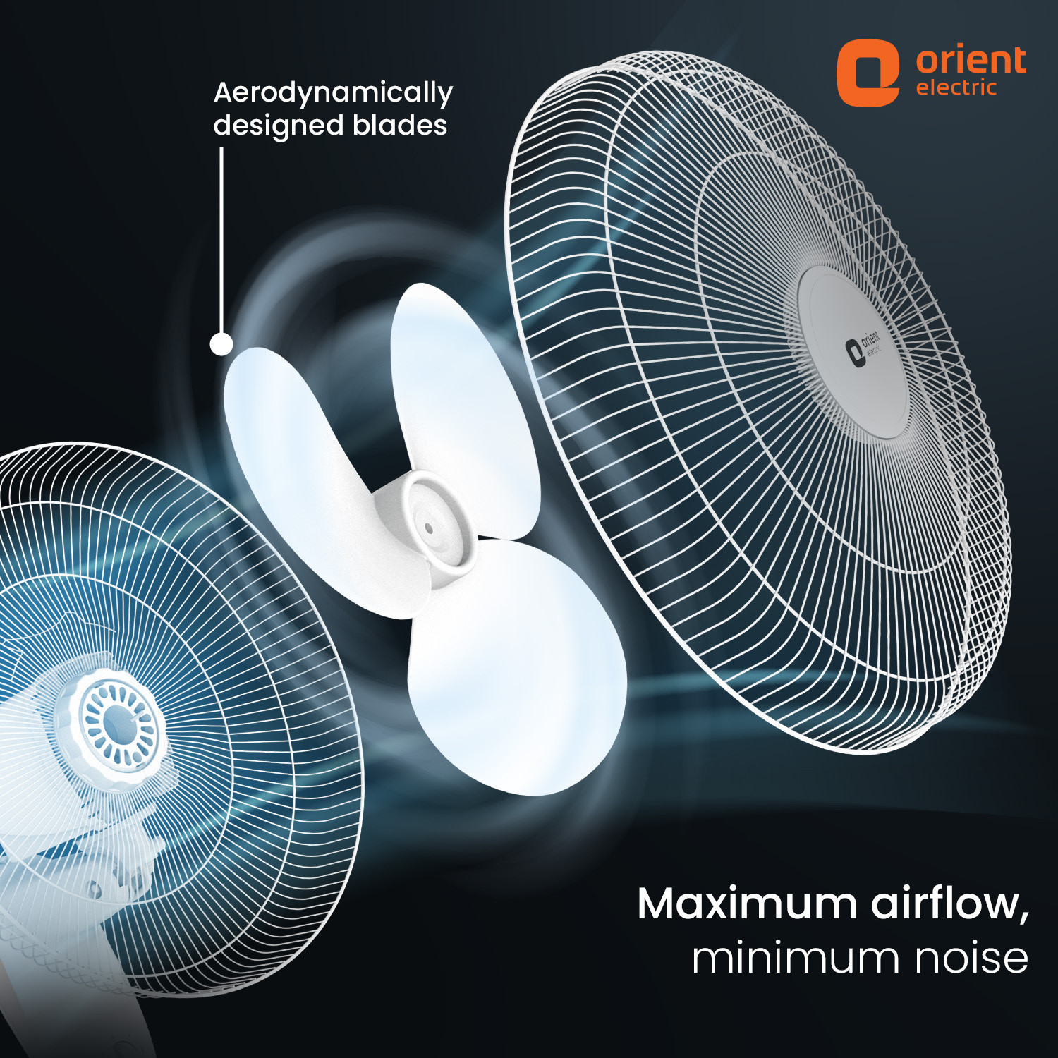 Image of Orient Electric Wall 91 |COP-TER Technology | 100% Copper Motor| Superior Air Delivery | 3 Speed with 2 Year Warranty 400 mm Wall Fan