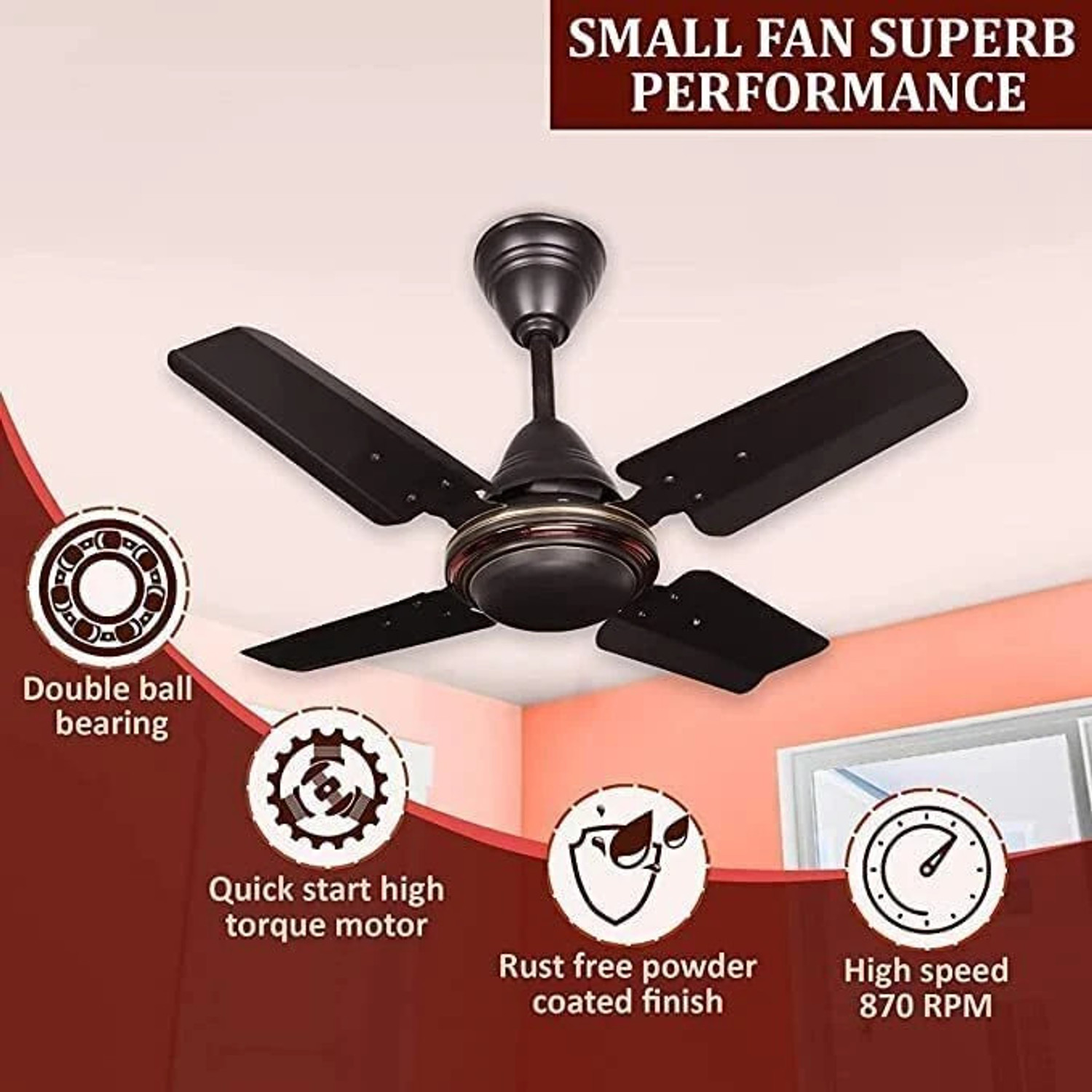 Image of HANEUL HN 001 | 4 Blade | High Speed | Economy with 1 Year Warranty Ultra High Speed 600 mm Ceiling Fan