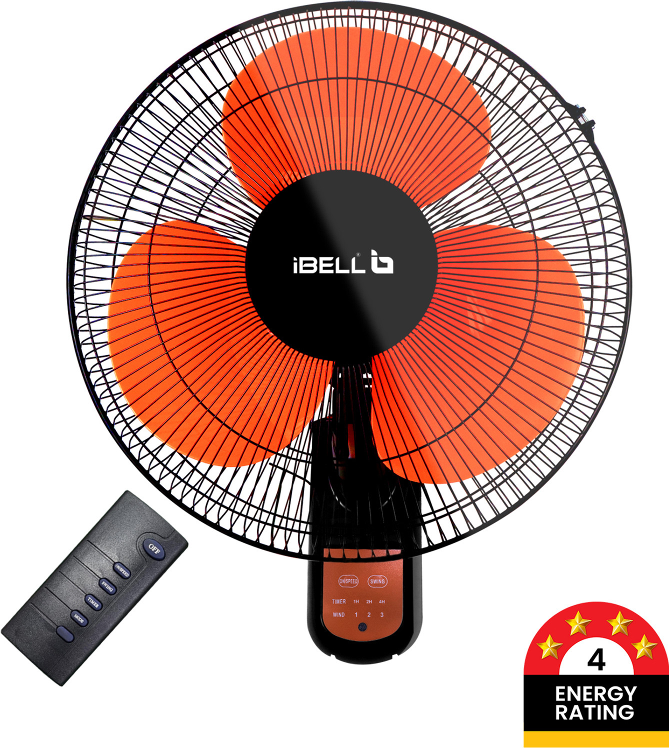 Image of iBELL VIVA03WF | Remote Control | 90 Oscillation | High Speed with 2 Year Warranty Remote Controlled 406 mm Wall Fan
