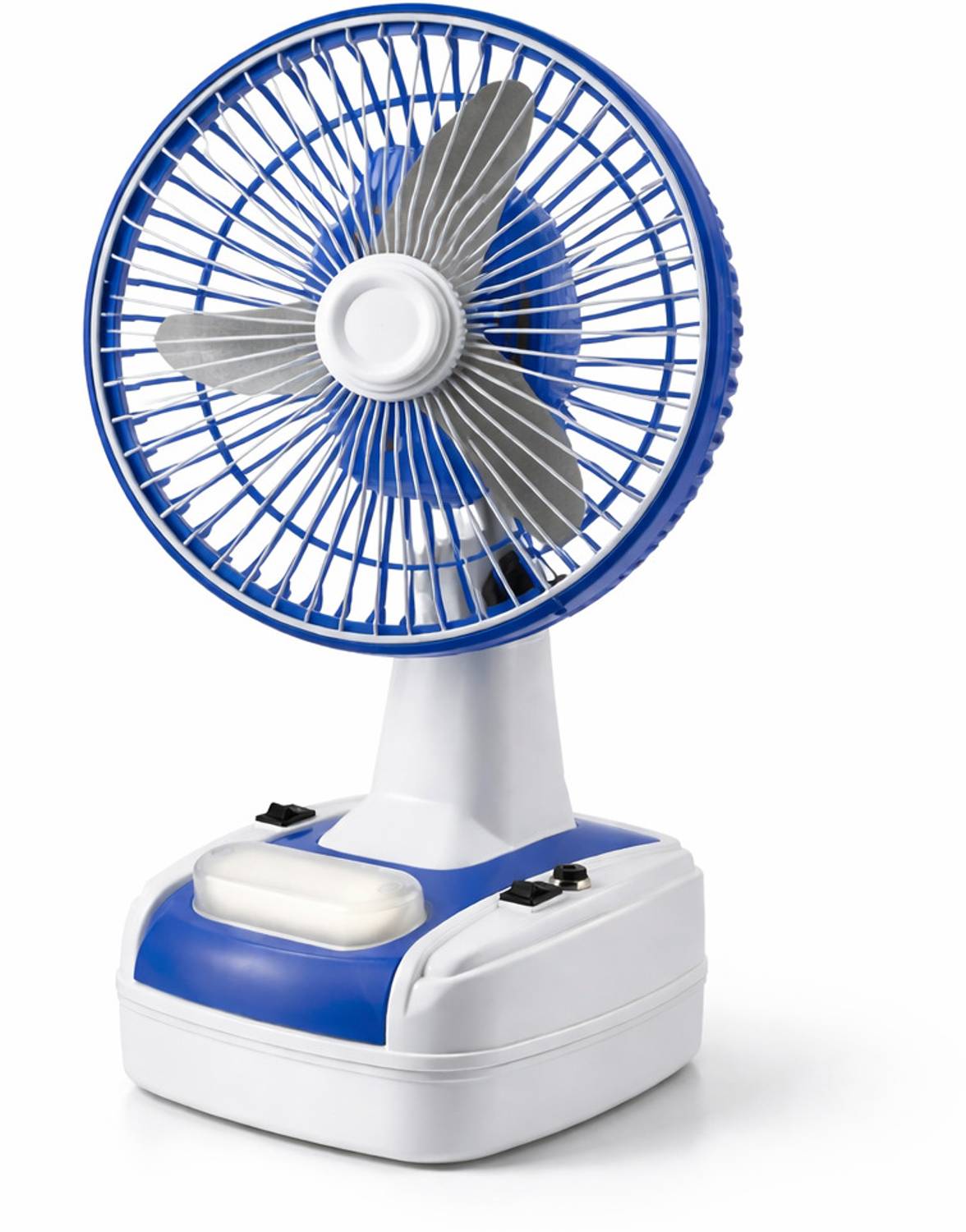 GLOBEX 8-Inch Rechargeable | Table Fan | with LED Lamp Energy Saving 1400 mm Table Fan