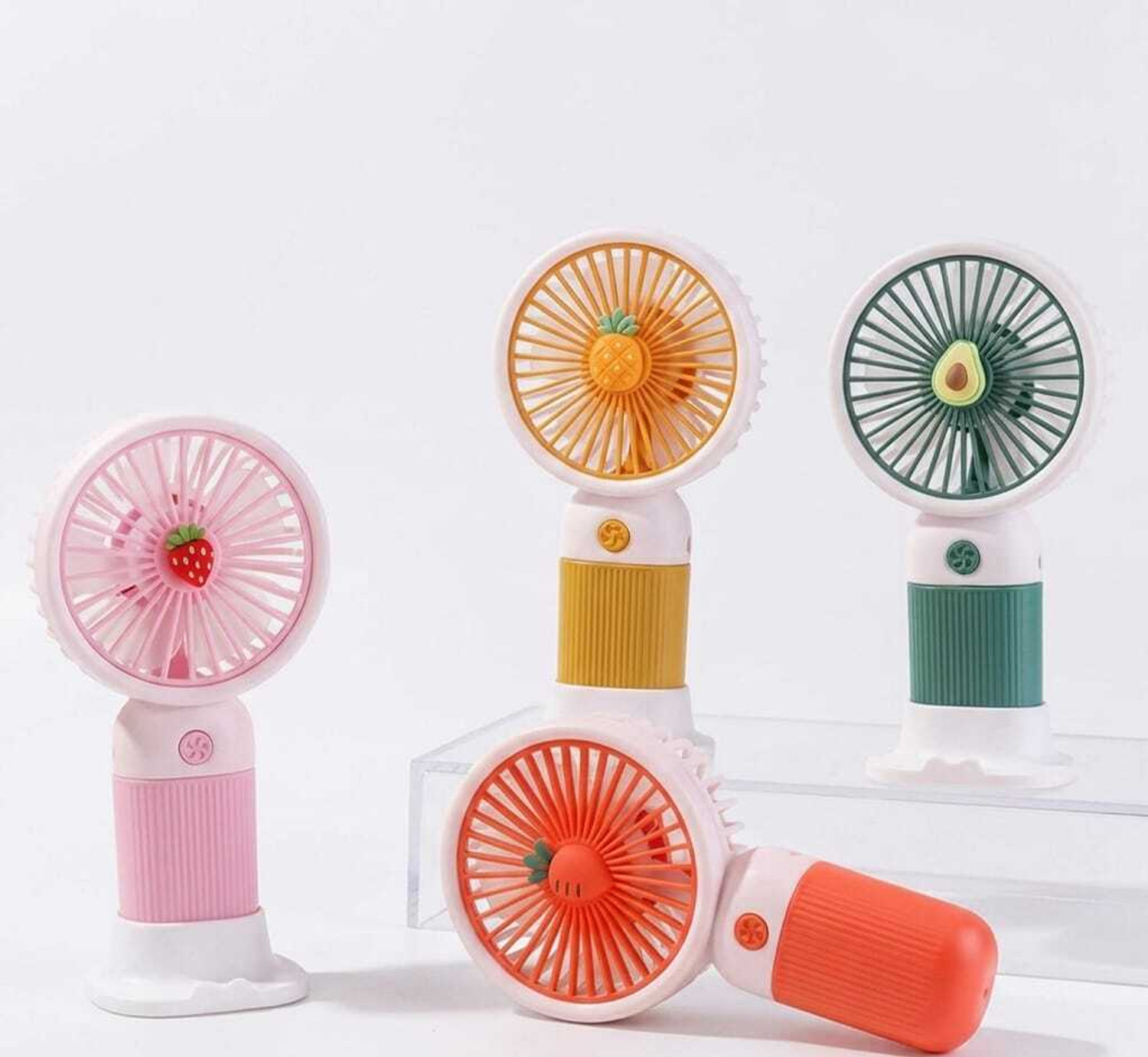 Image of TOYNDIA Mini Fan, 2-in-1 Combo Pack, Handheld and Table Fan for Kids (Multicolor) Table Fan