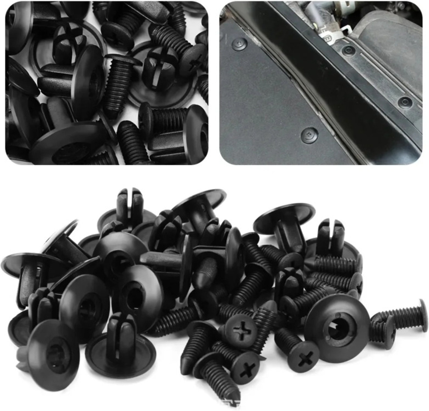 Image of SUNNIFA 50PC Automotive Plastic Retainer Clips Car Bumper Fastener (Push Fit)