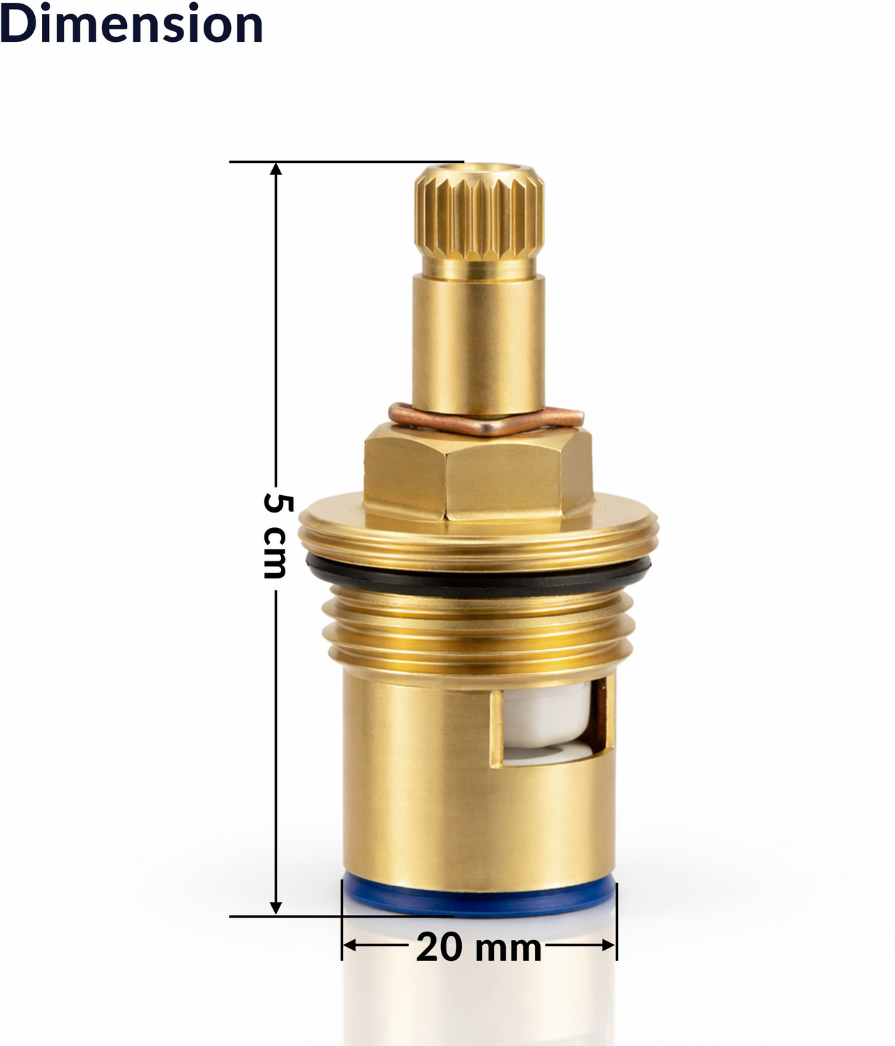 Image of Plantex Spindle for Tap /Brass Ceramic Disc Cartridge Quarter Turn 2 inch for Bathroom Tap Faucet Spindle