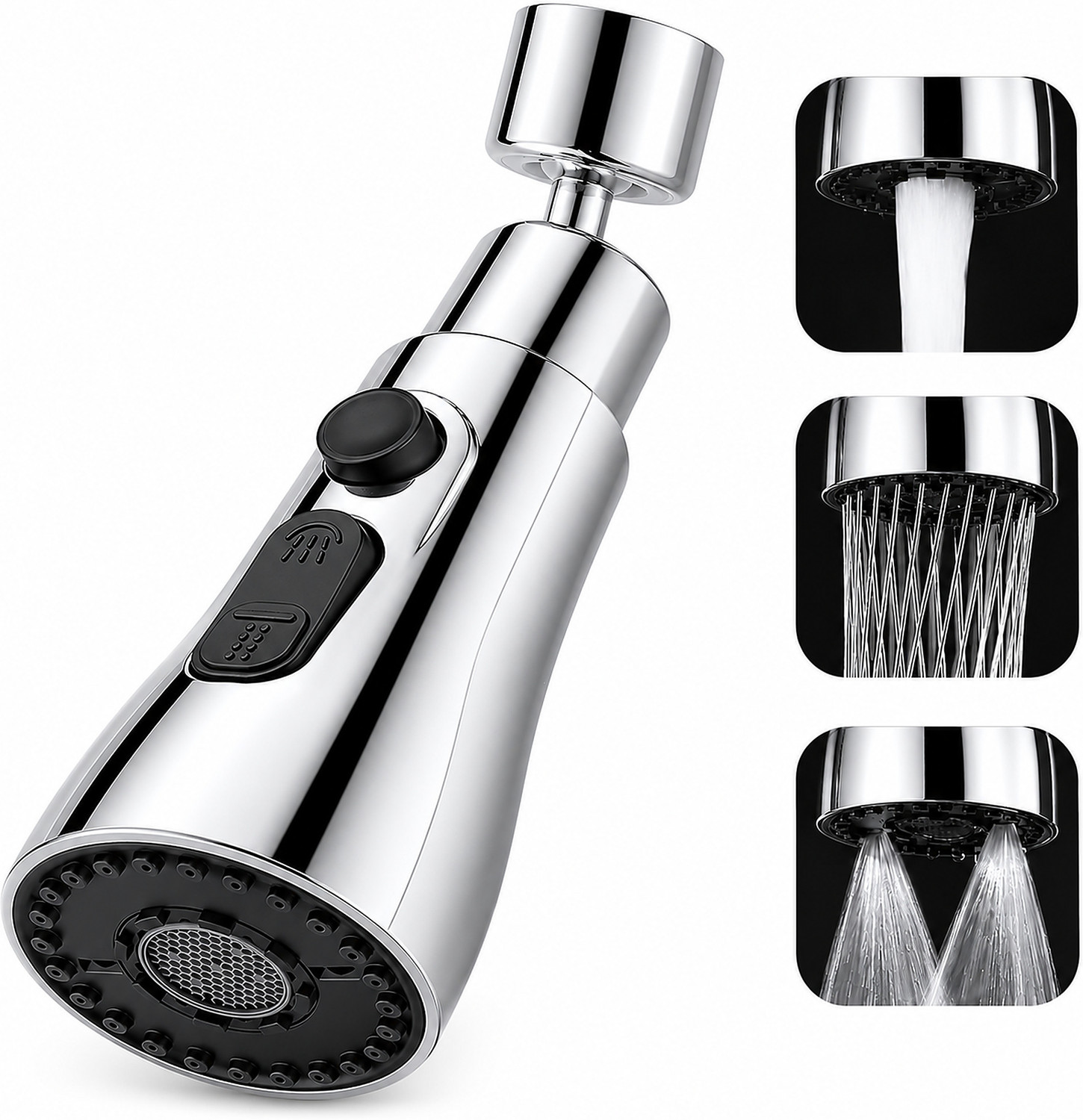Image of HOMEBASIC Flexible Tap Extension | 3 Water Modes | 360 Rotating Faucet Head Faucet Nozzle