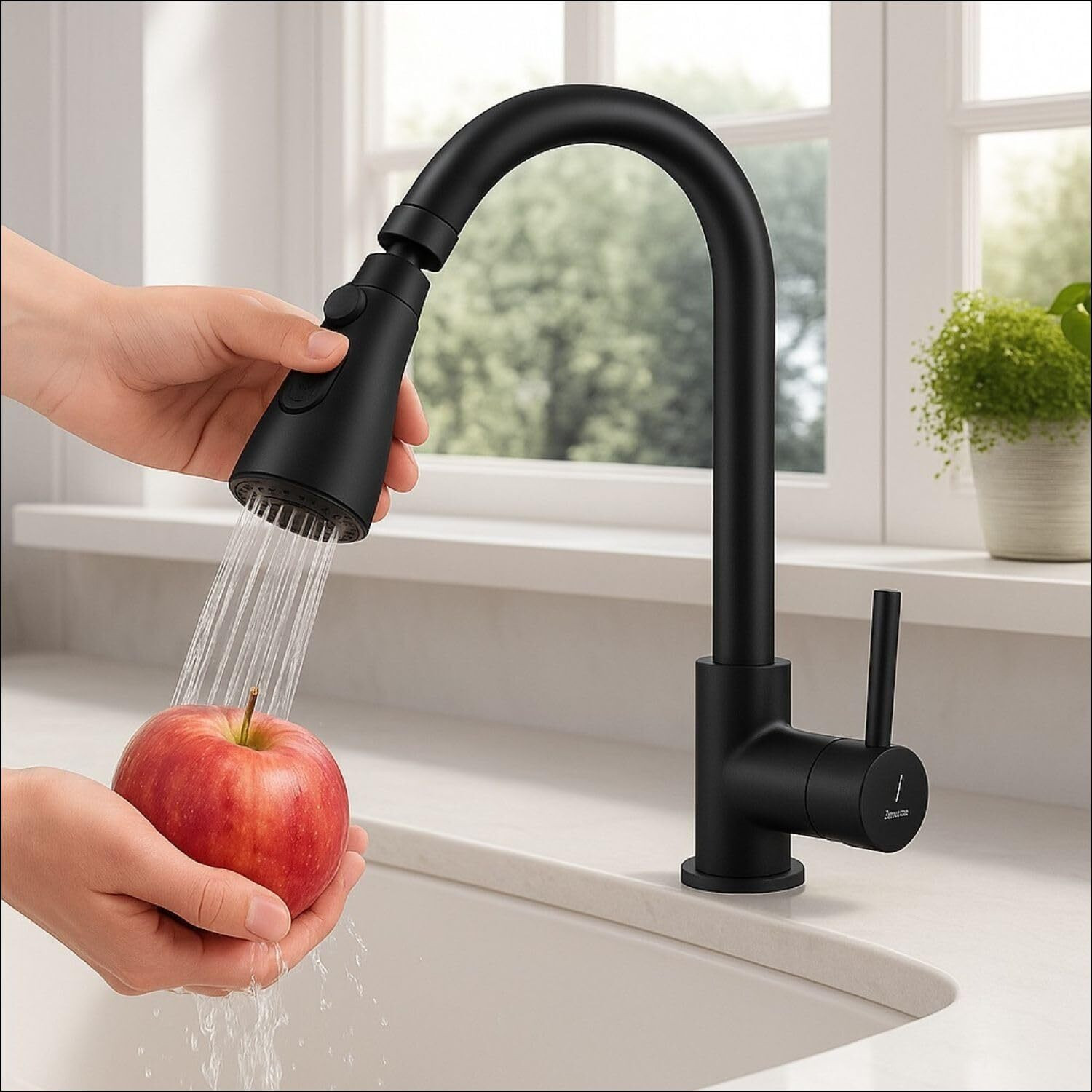 Image of Misrek Kitchen Faucet Extender, Chrome Plated, 3-Mode Spray Head, Flexible Extension Faucet Nozzle