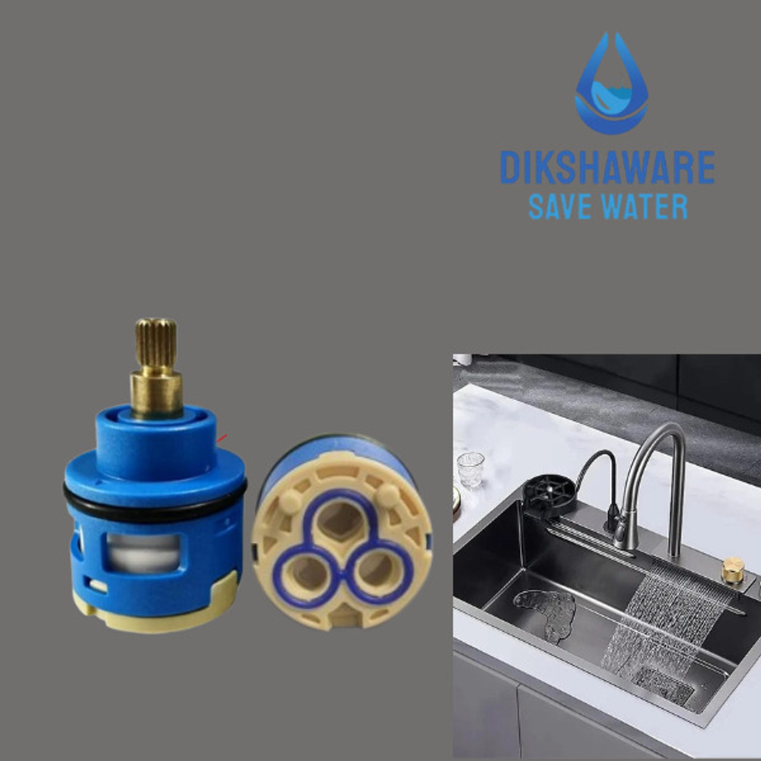 Image of Dikshaware Imported Kitchen Sink Inner Cartridge Valve 35mm Rotating Function Faucet Spindle