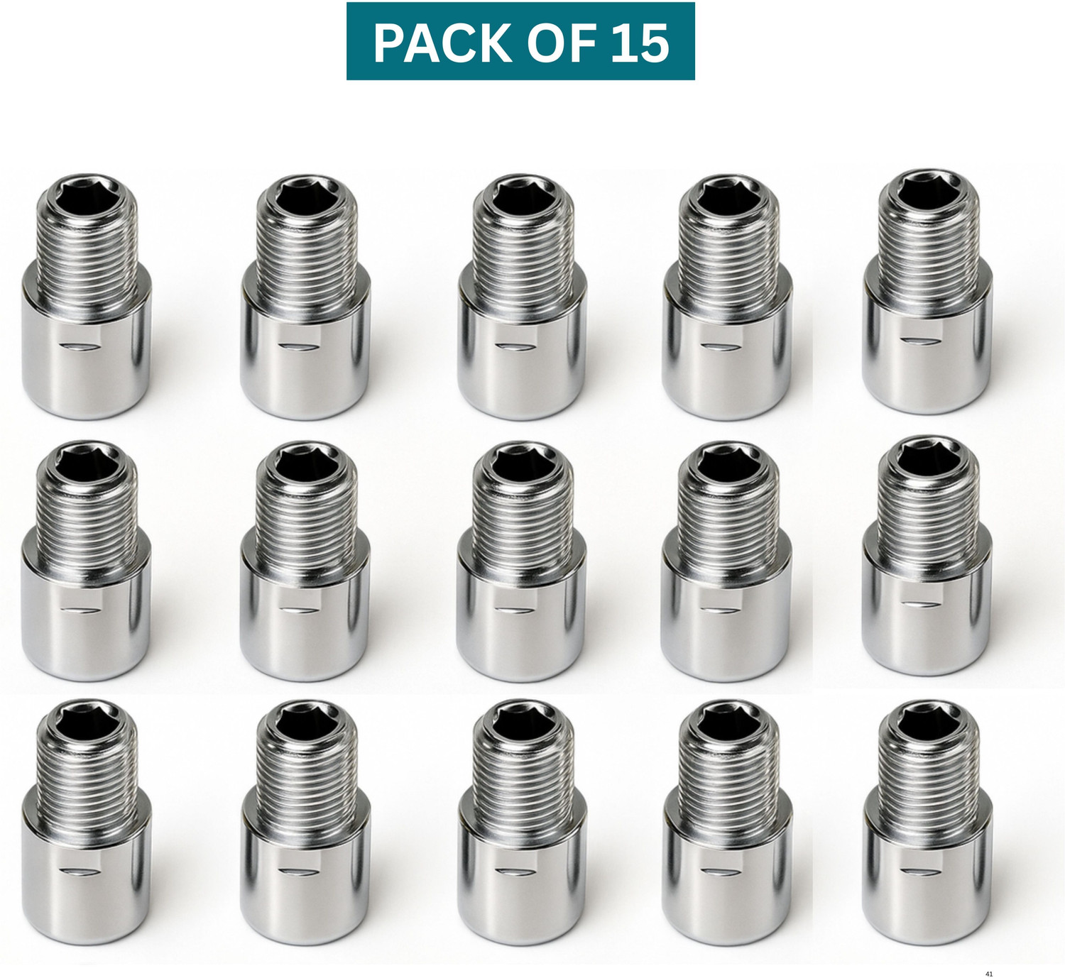Image of Tetos Stainless Steel 1.5 Inch Extension Nipple for Pipe Fittings (Pack of 15) Faucet Nozzle