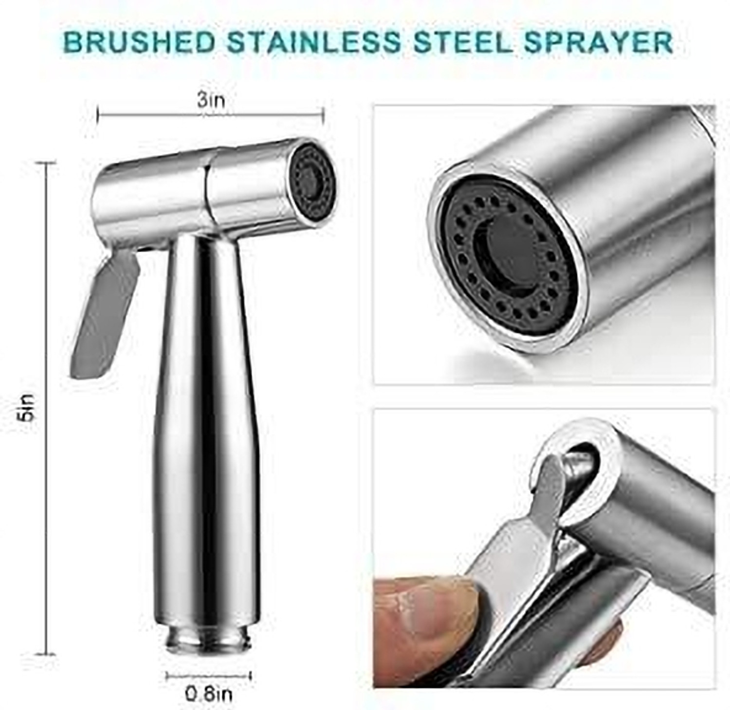 Image of Superex Stainless Steel Health Faucet for Bathroom, Toilet Jet Spray Gun Health Faucet (Spout Installation Type)