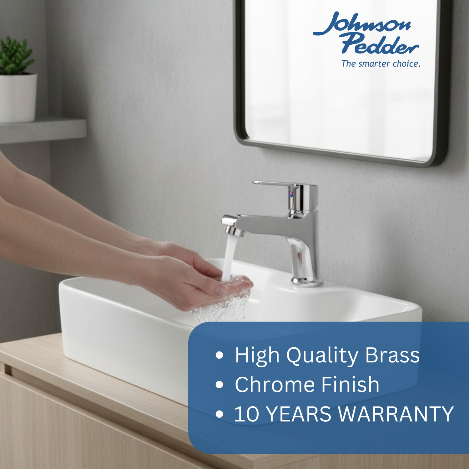 Image of Johnson Pedder by Johnson Pedder Hector Pillar Cock Tap for Wash Basin | Brass Pillar Tap with Aerator Bib Tap Faucet