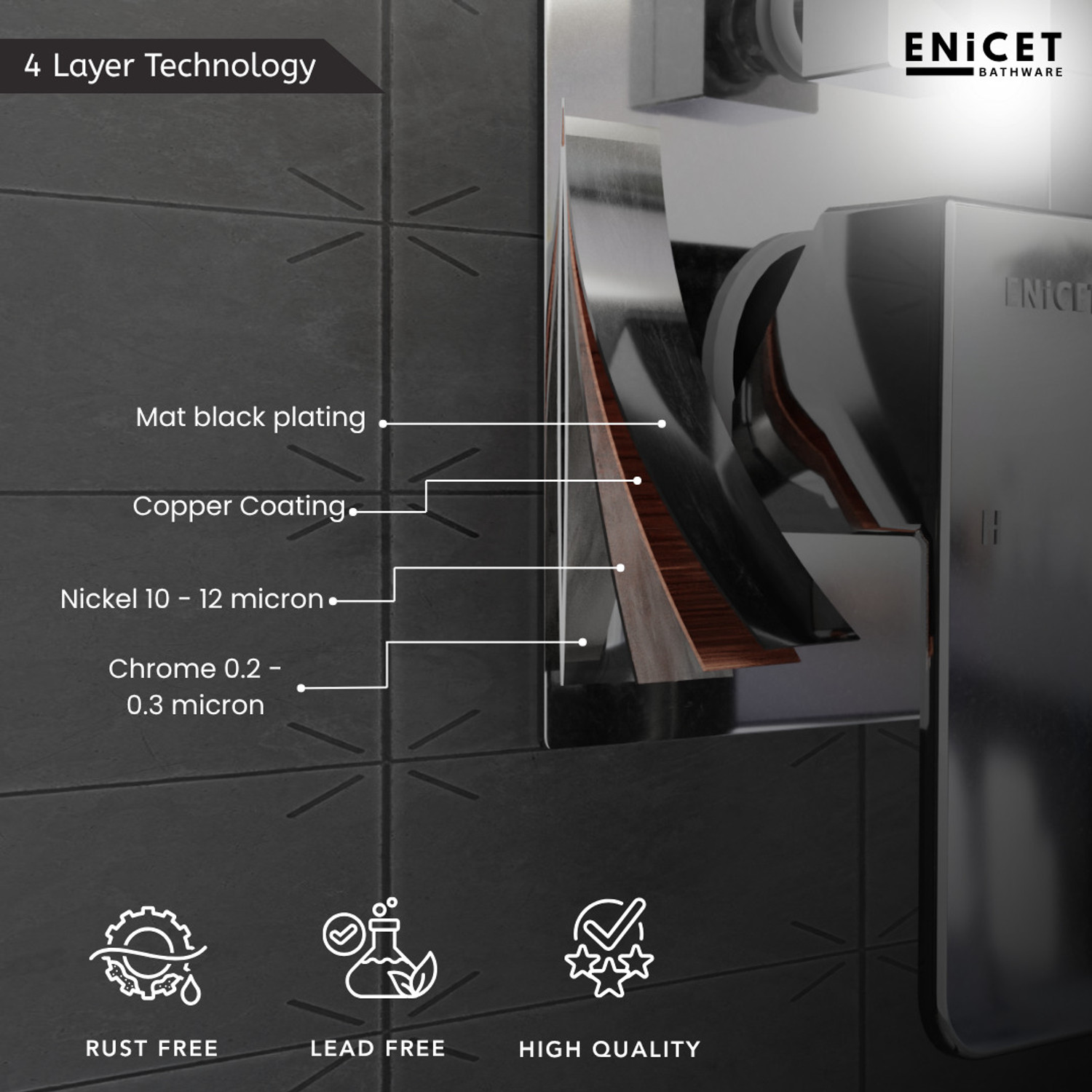 Image of ENICET by Enicet Single Lever Diverter with Upper Part Set Faucet Set