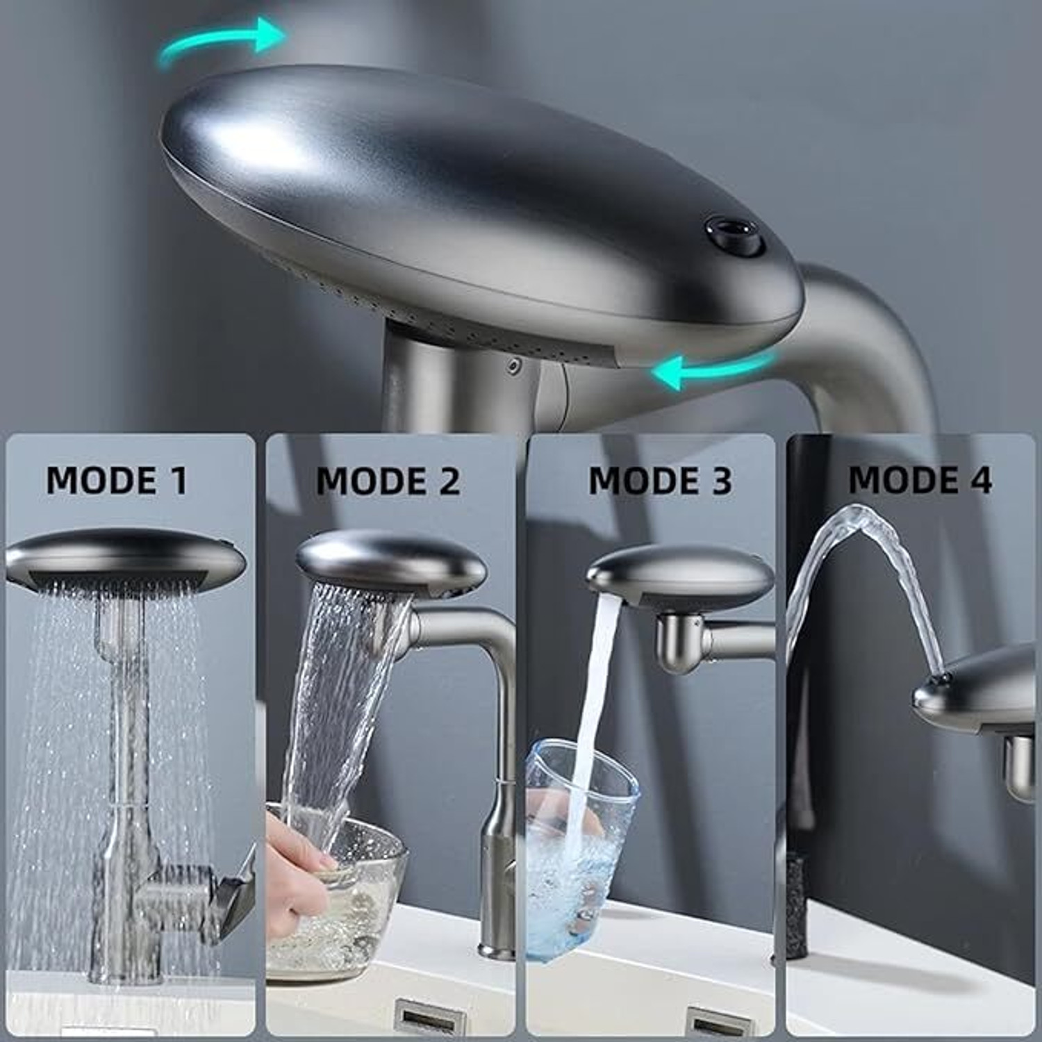 Image of WAGKOVA by NA Brass Sink Tap Faucet with 360 Degree Flexible Silicon Swivel Bib Tap Faucet