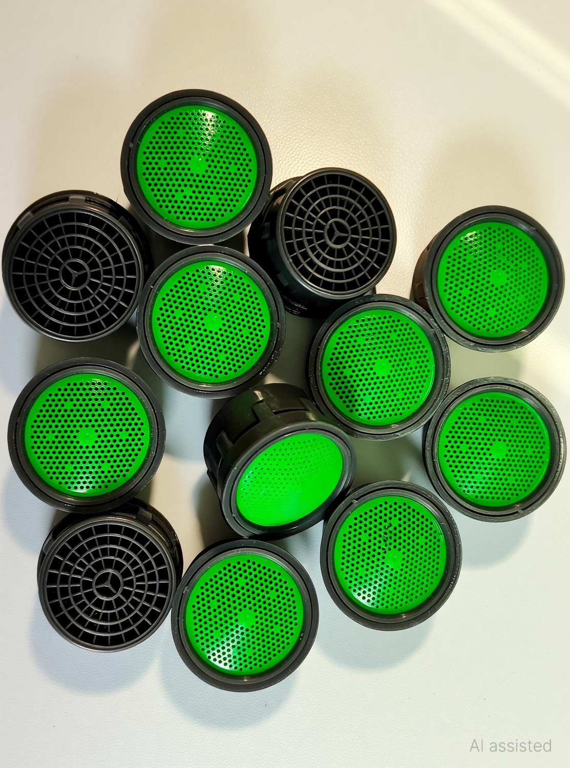 Image of Life Vision Plastic Fusion High-Pressure Grey Finish Replacement Water Aerator Tap and Faucet Foam Flow (2.2 cm , Green) Suitable 24mm Male Threads and 22mm Female Threads. (Pack Of 20 Piece) Faucet Set Faucet Set