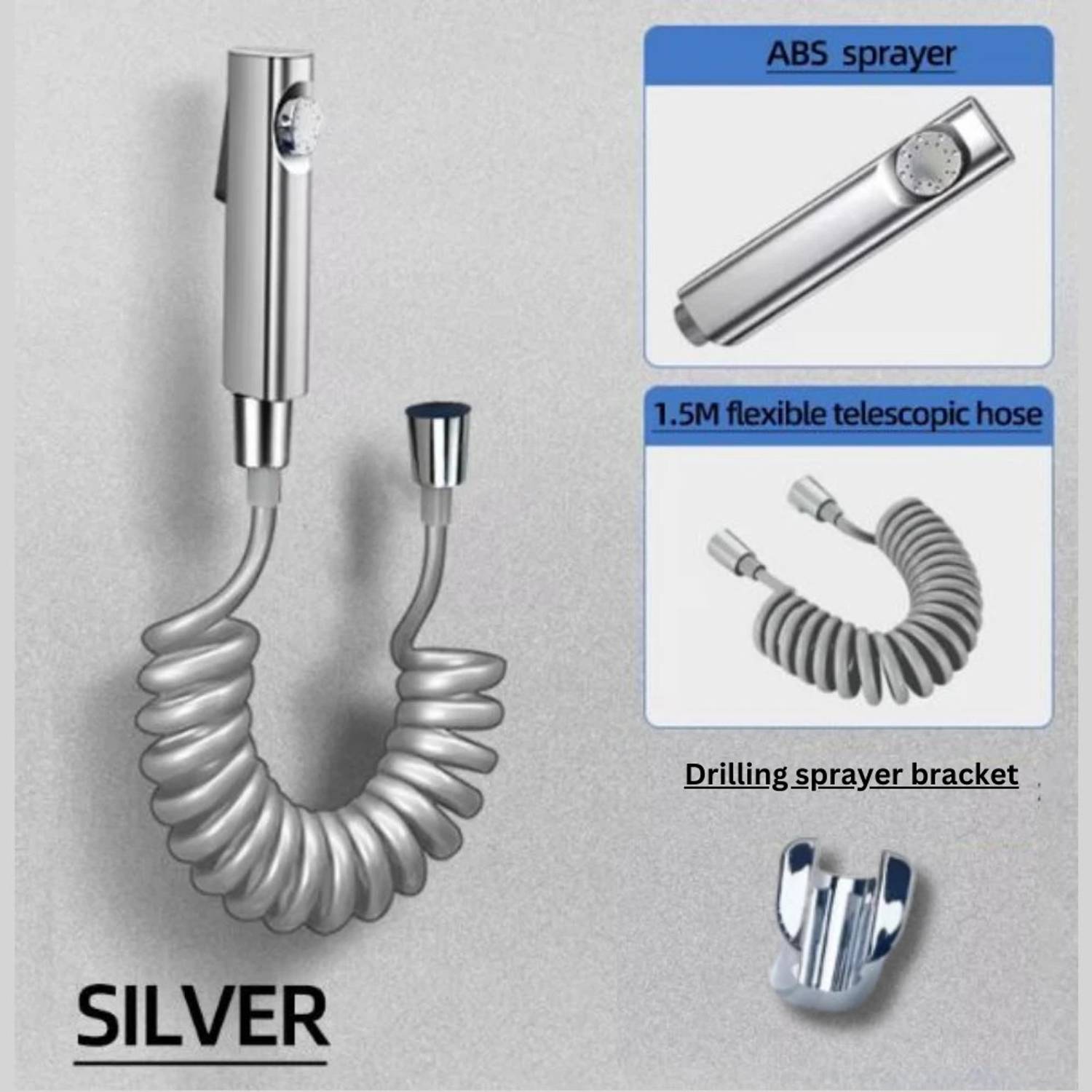 Branco ABS Flushing Sprayer 12 Water Outflow Heads Health Faucet for Bathroom | Silver| Health  Faucet