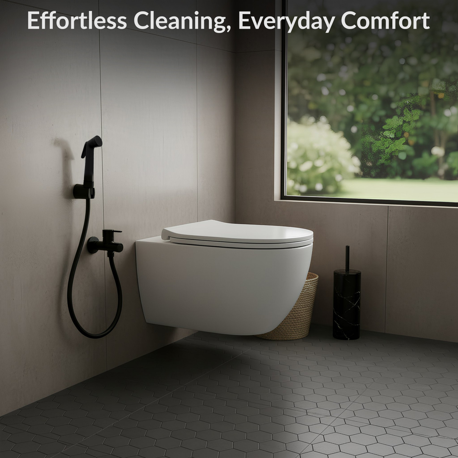 Image of Plantex ABS Health Faucet with 1 Meter Shower Hose Pipe & Wall Hook /Jet Spray for Toilet Health Faucet (Wall Mount Installation Type)