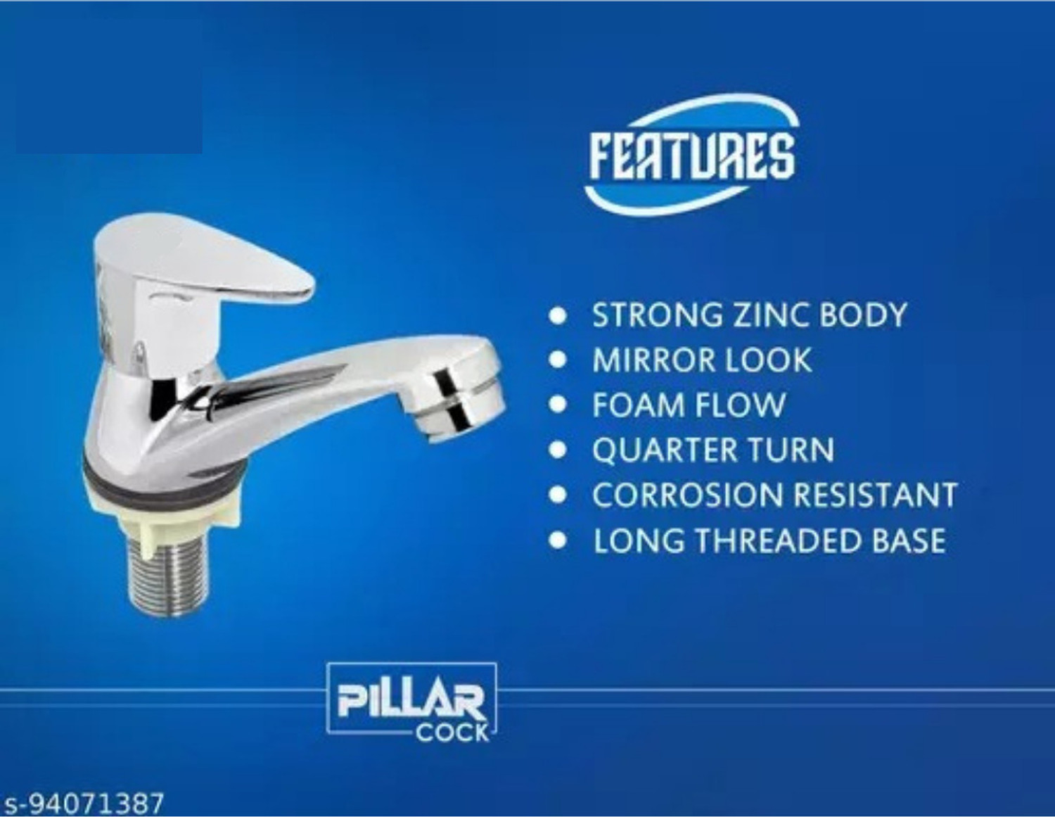 Image of BATHONIX Zinc Fusion Pillar Cock Tap for Bathroom, Kitchen, Outdoor (Pack of 1) Pillar Tap Faucet