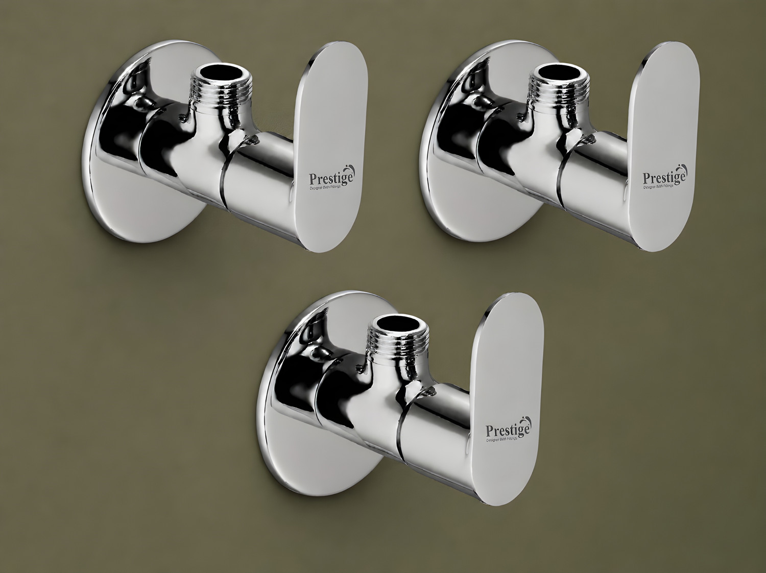 Image of Prestige by Prestige Opal Angle Cock With Wall Flange Pack Of 3 Angle Cock Faucet