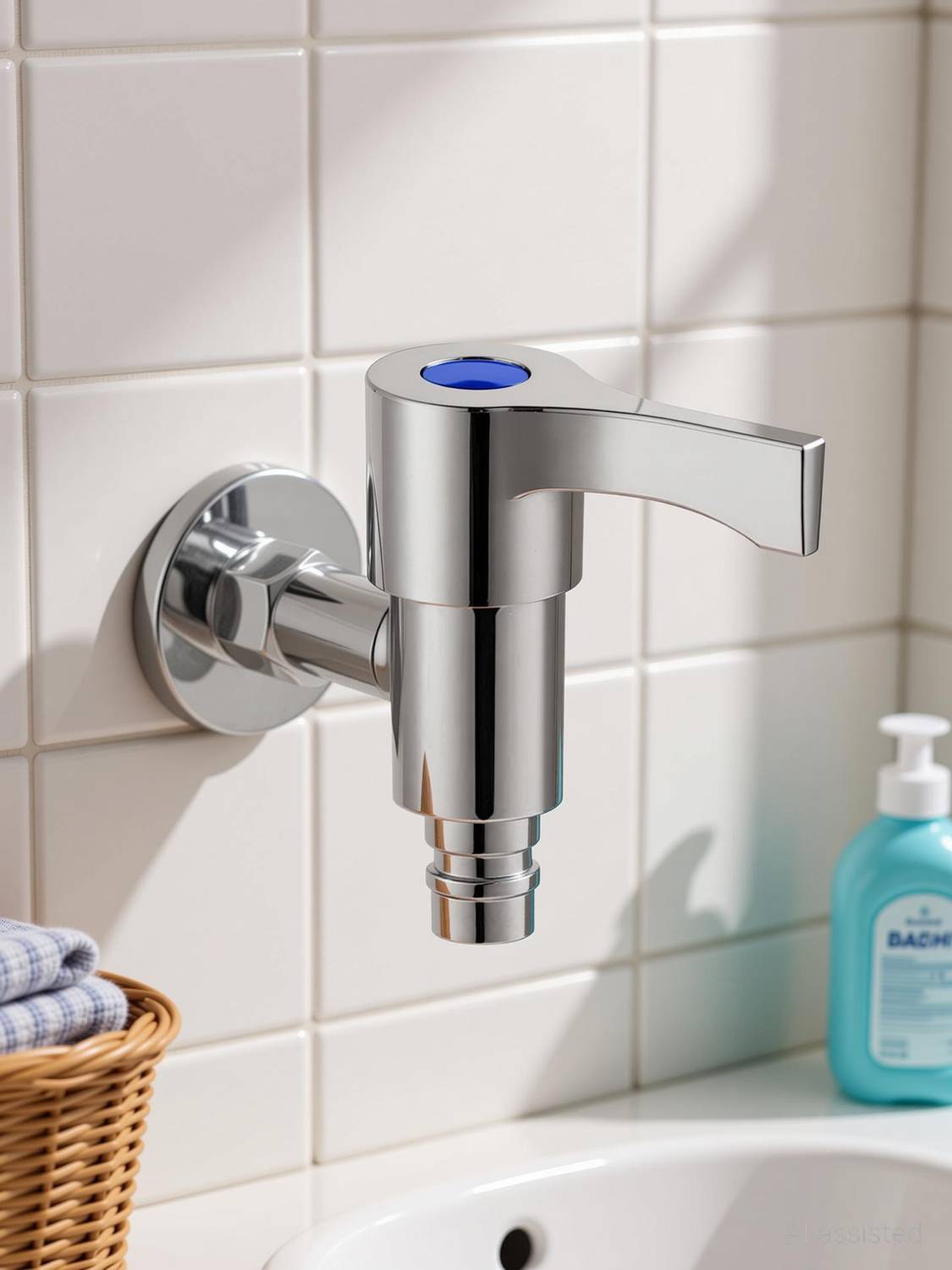 BATHIFI Zinc Nozzle Bib Cock / Short Nose Washing Machine Tap Silver in Color Spout Faucet