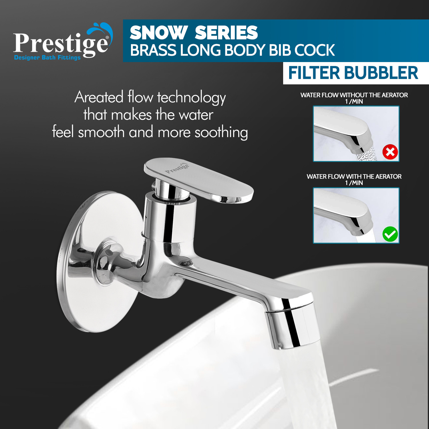 Image of Prestige Croma Long Body Bib Tap Faucet
