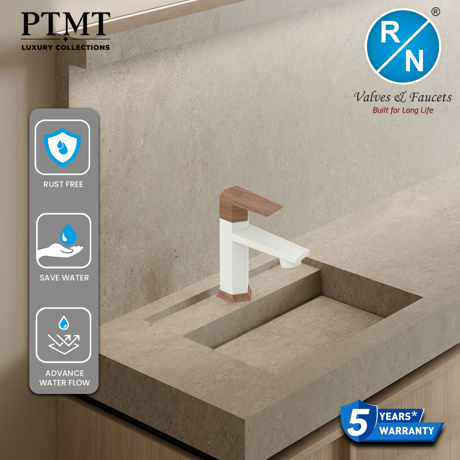 Image of RN Luxury PTMT G20 Pine 15mm Pillar Cock with Foam Flow for Wash Basin Pack of 1 Pillar Tap Faucet