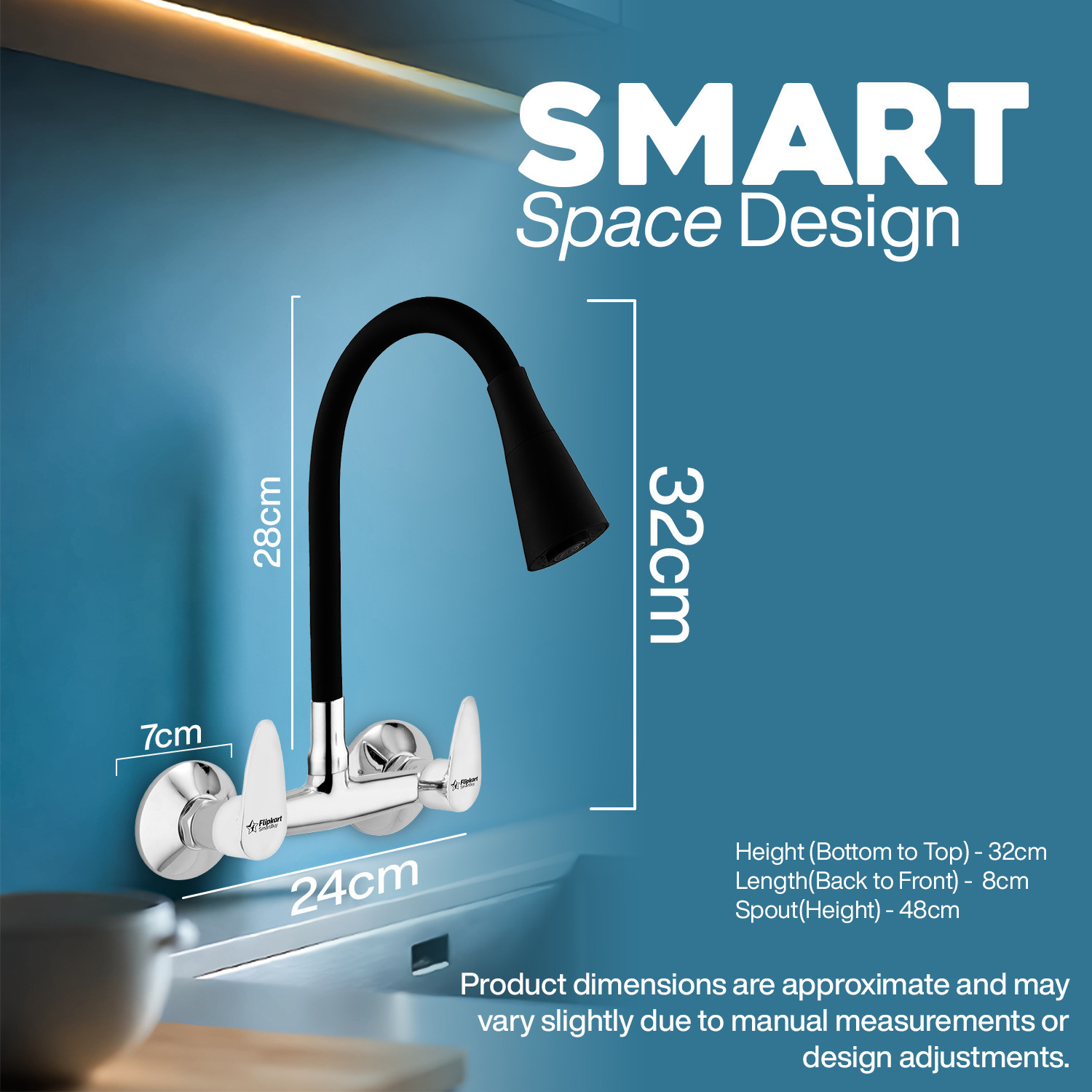 Image of Flipkart SmartBuy Vignette Brass Heavy Hot & Cold Kitchen Sink Mixer Tap With Matt Black 360 Degree Flexible Silicon Spout With Dual Flow Pattern, For Kitchen Sink / Sink Mixer Faucet