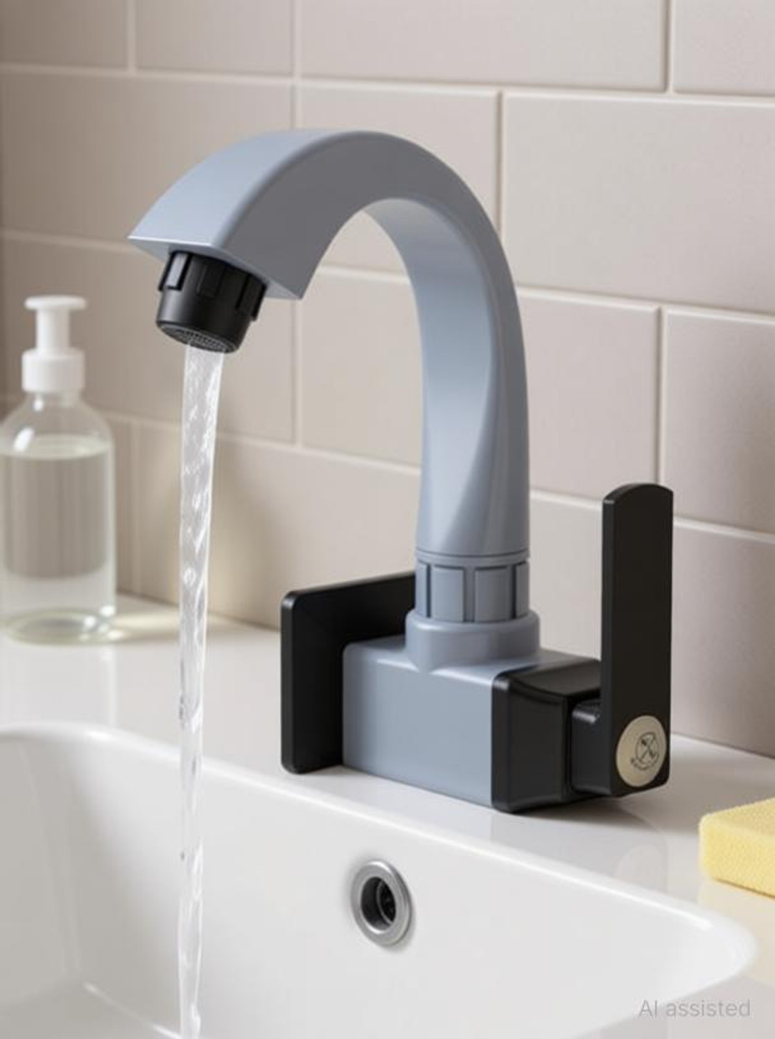 Image of R. N. RNABP09B09 PTMT Superior Plastic Sink Tap for Bathroom & Kitchen Sink | 360 Swivel Spout Sink Tap Faucet