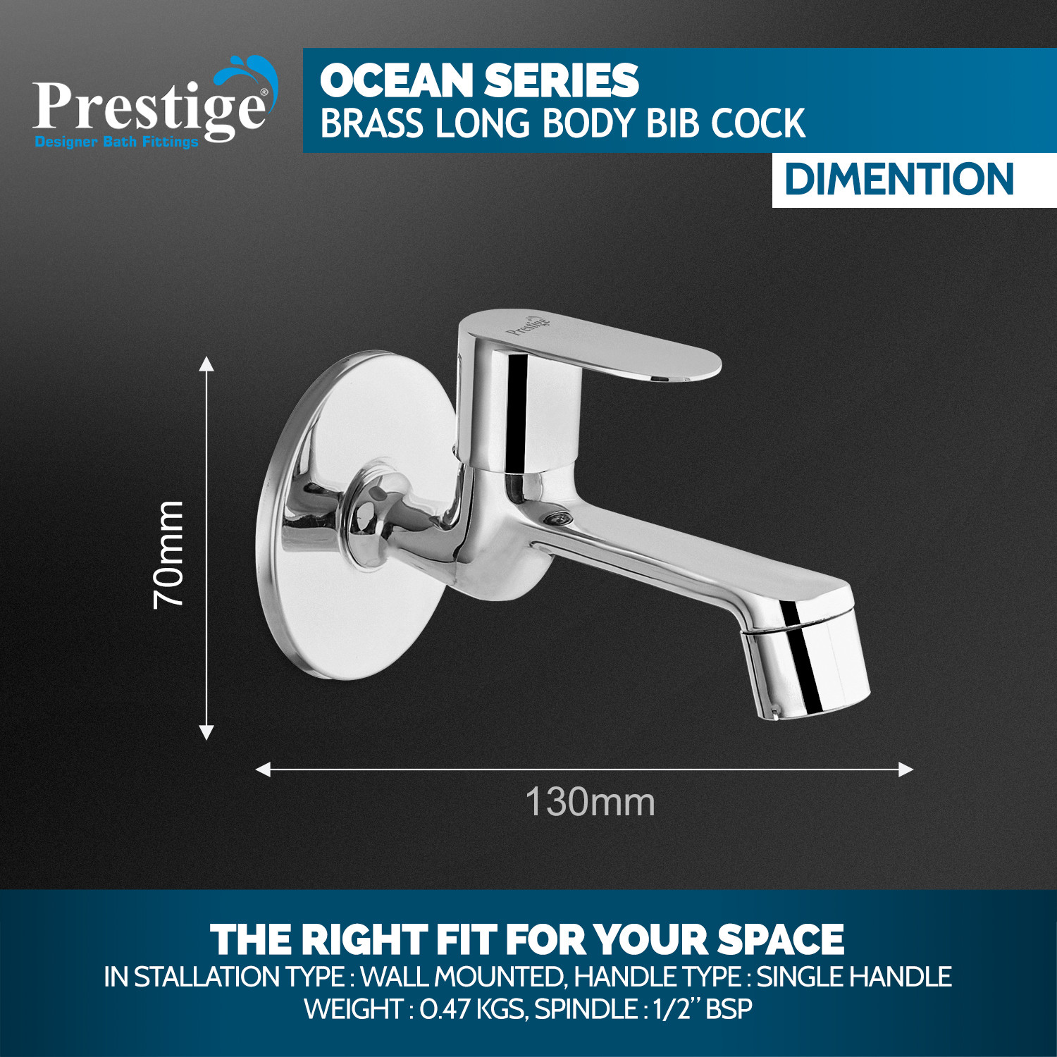 Image of Prestige Ocean Long Body-Pack Of 2 Bib Tap Faucet