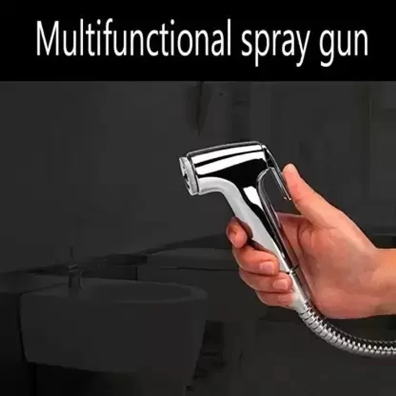 Image of Ramya Spark Bib Cock 2 Way With Soft Health Faucet Complete Set For Kitchen And Bathroom Tap Twin Elbow Valve Faucet