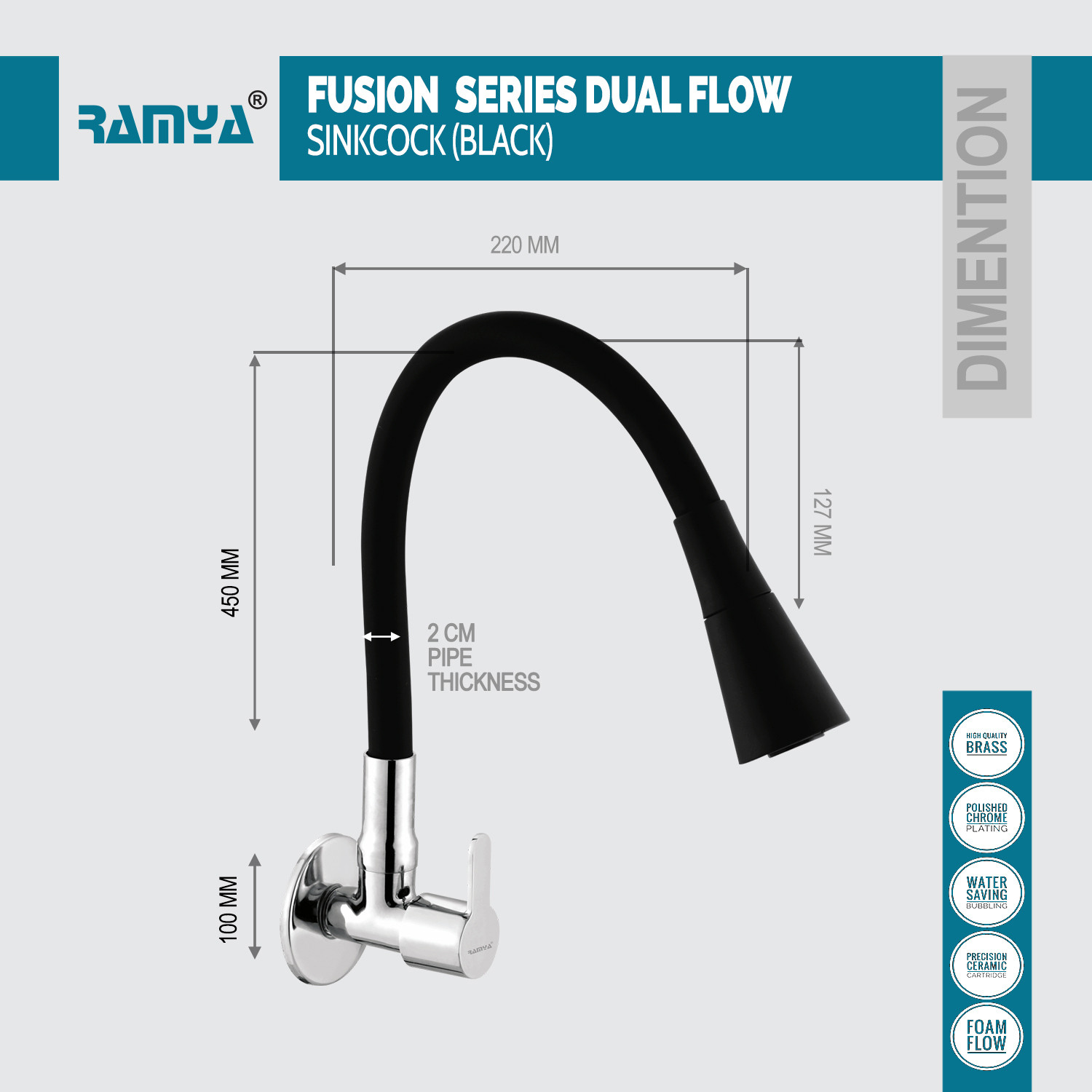 Image of Ramya Pilot Silicon Swivel Spout & Dual Flow Pattern For Hot OR Cold Water Tap With 360 degree swivel spout For Kitchen Sink Wash Basin Pillar Tap Faucet