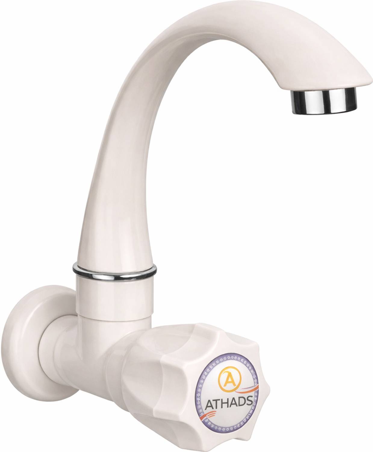 ATHADS Swan Neck 360° Rotating Wall Mounted PVC Kitchen Sink Tap Sink Tap Faucet