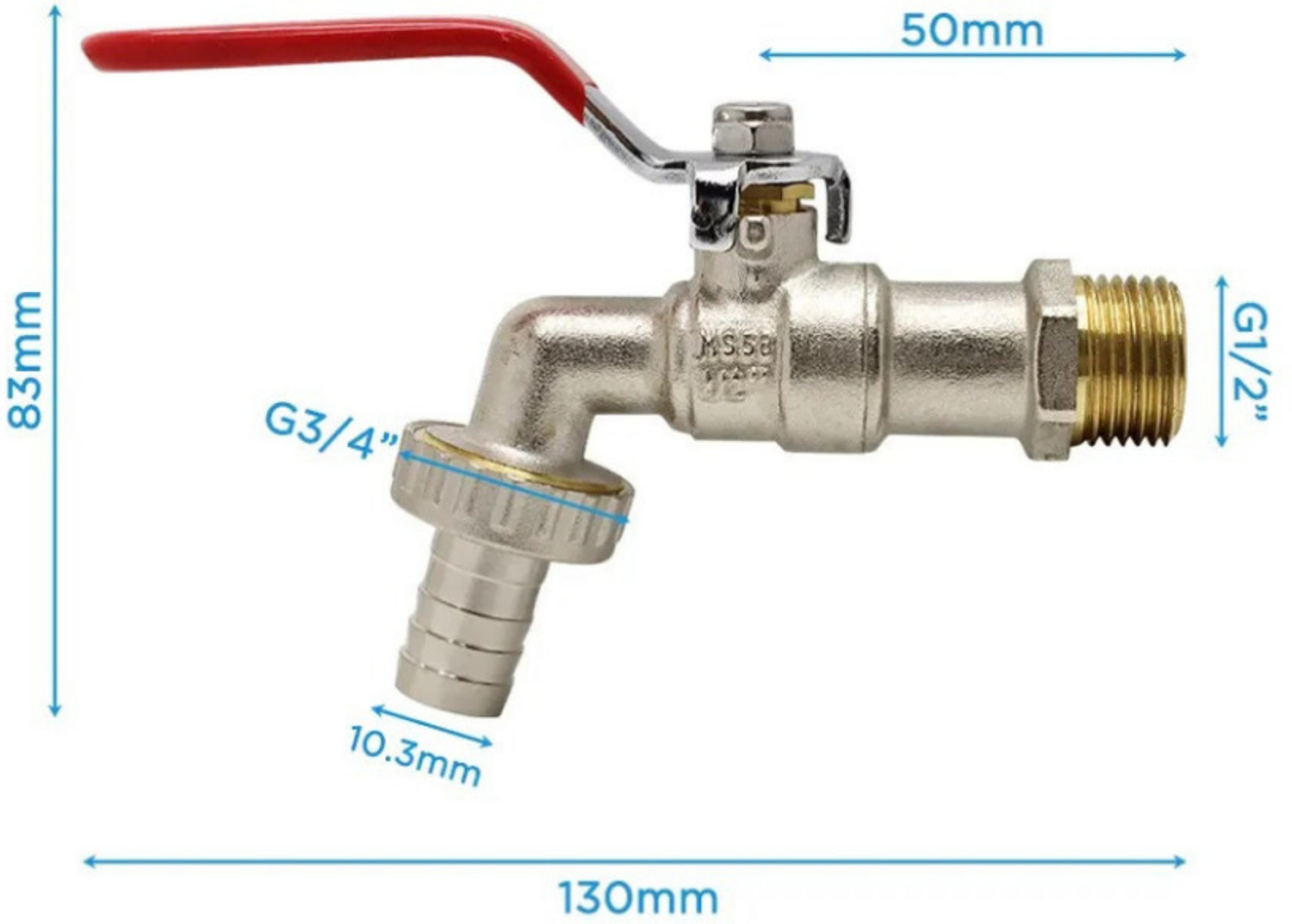 Image of Flipkart SmartBuy Brass Nozzle Bib Tap for Kitchen, Bathroom, Outdoor -Pack of 1 Bib Tap Faucet