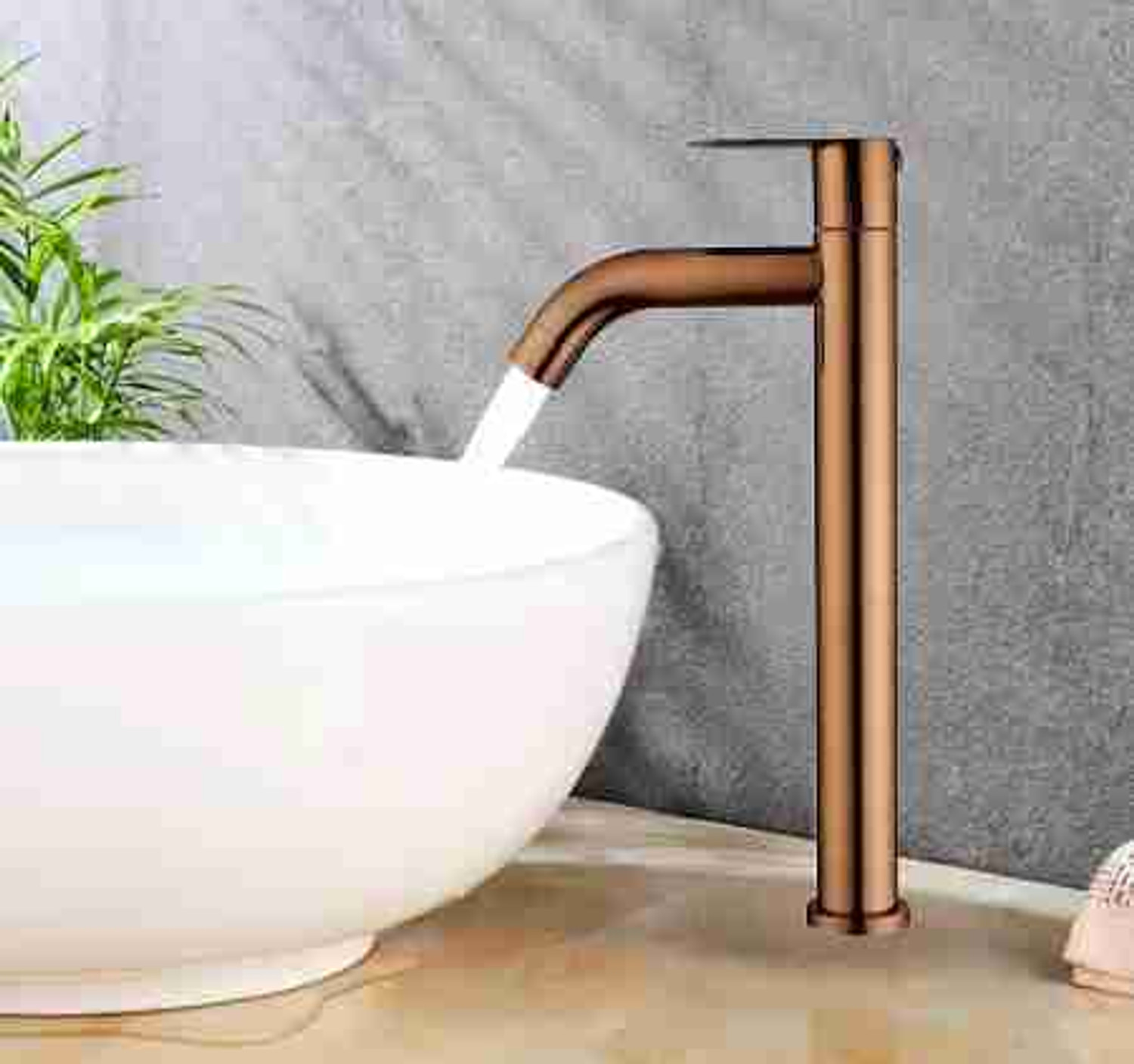 Image of orick CRBM2457 Rose gold tall body basin tap Pillar Tap Faucet