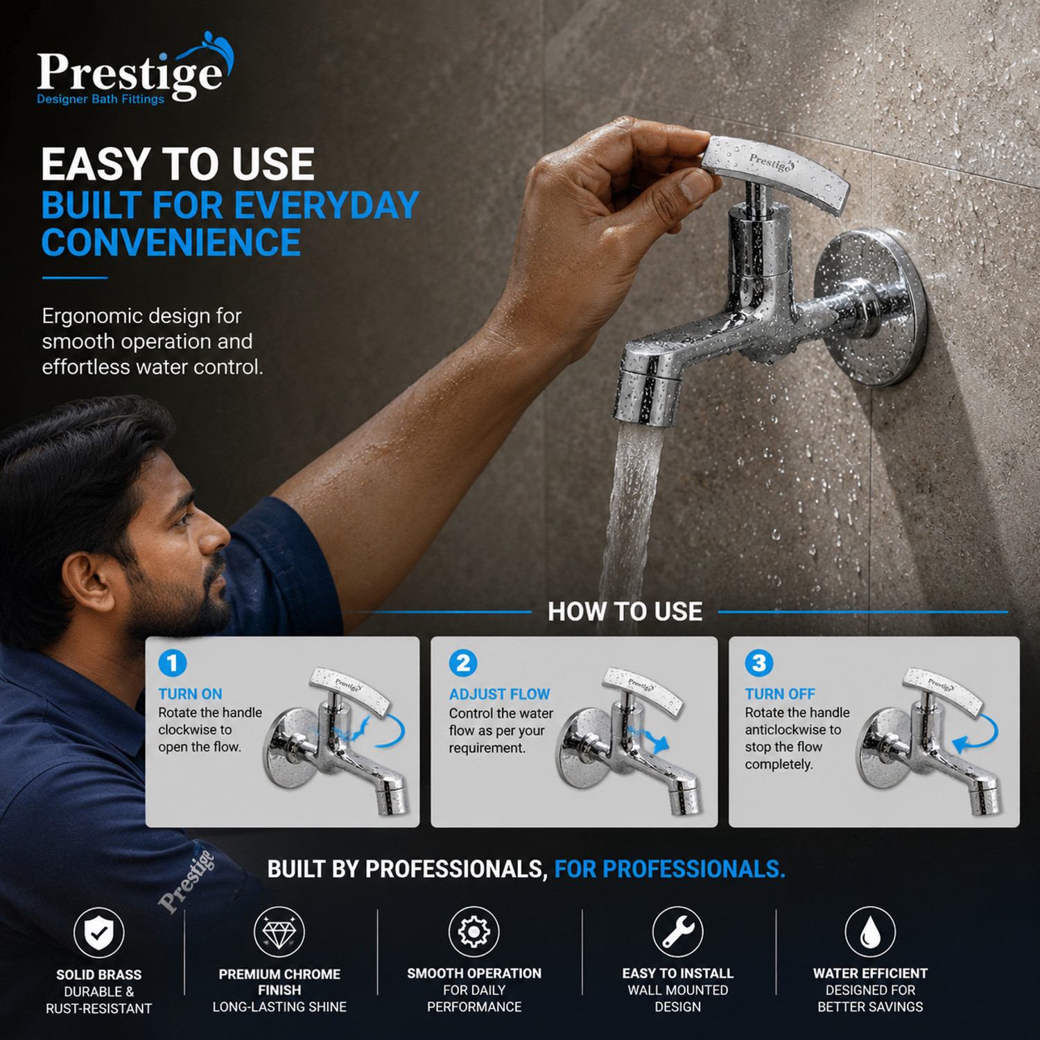Image of Prestige C-2 Cock-Pack Of 2 Bib Tap Faucet