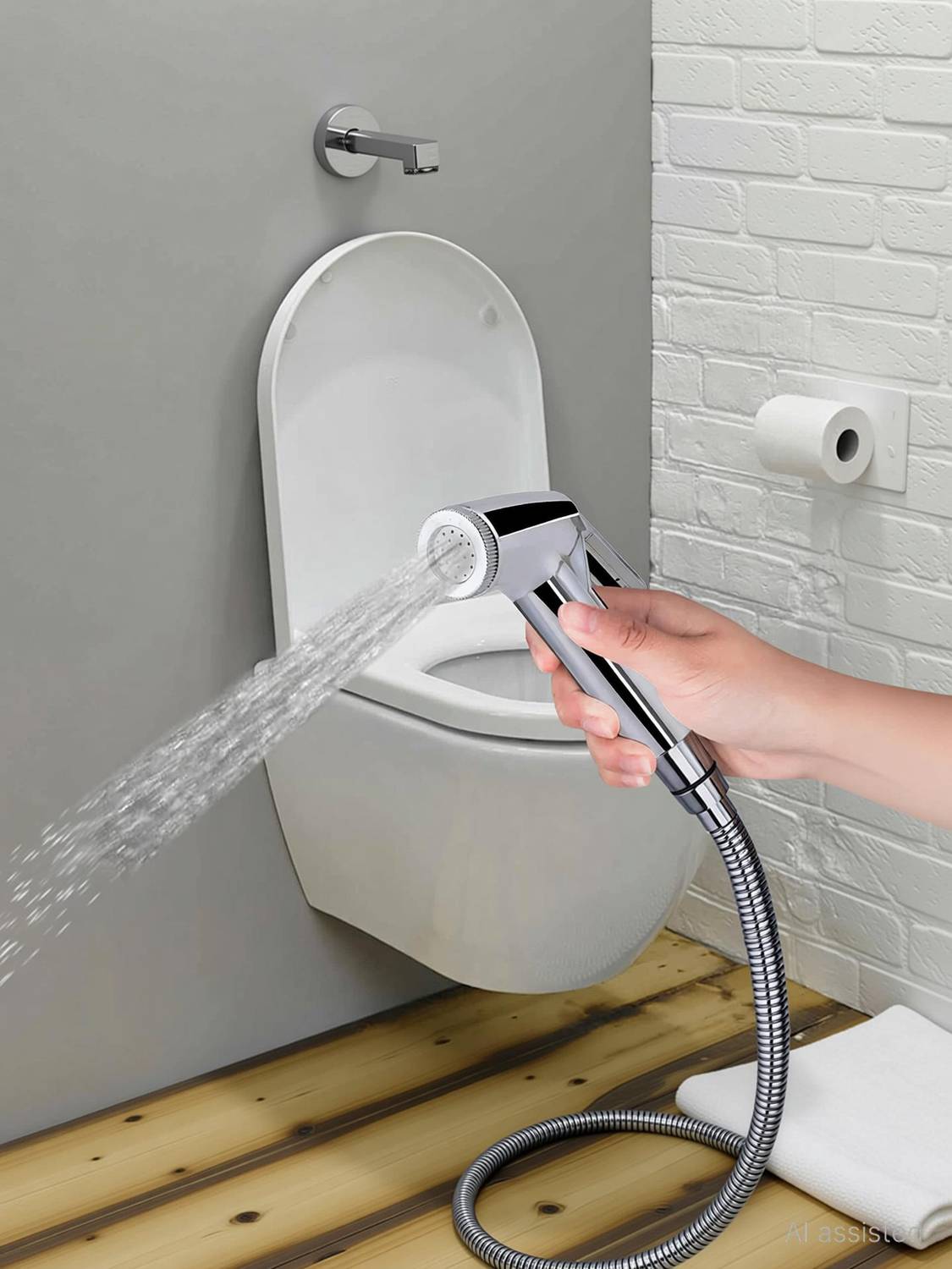 AeoFit Conti health faucet with SS 304 1mtr Flexible Shower Tube and Wall Hook Health  Faucet