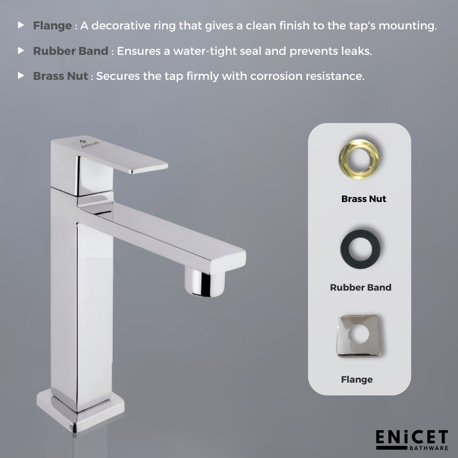 Image of ENICET Pillar Tap for Wash Basin | SS304 pillar tap | Modern Table Top Wash Basin Tap Deck Mount Pillar Cock | 6in pillar tap | short basin tap | table top tap | Pillar Tap Faucet