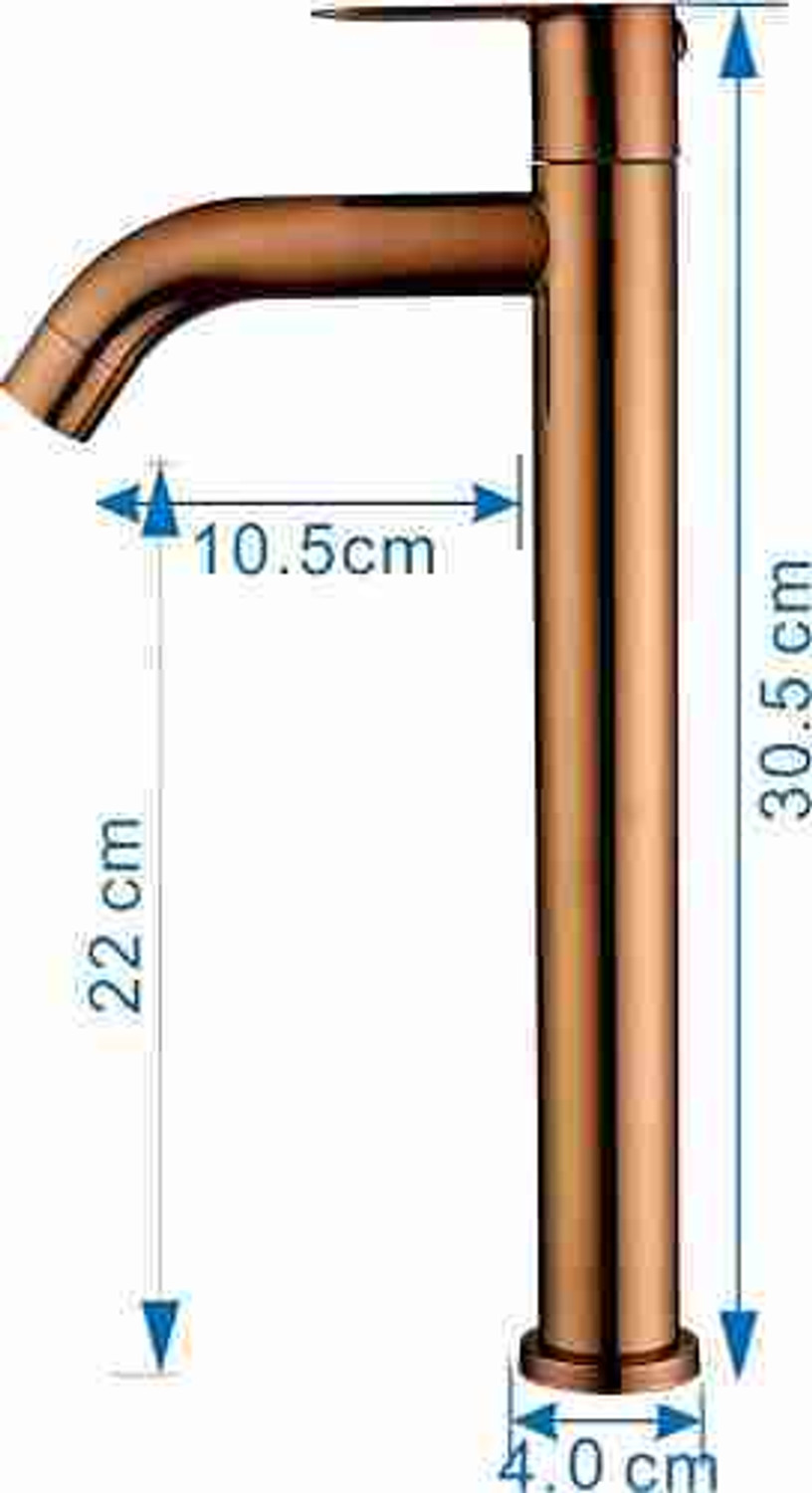 Image of orick CRBM2457 Rose gold tall body basin tap Pillar Tap Faucet