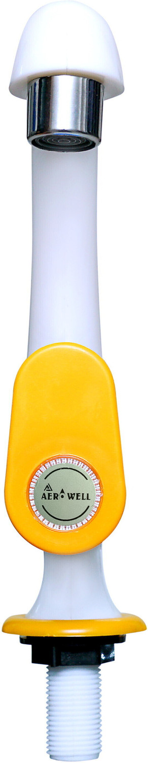 Image of aerowell 1 PVC ROYAL YELLOW SWAN NECK TAP WITH FOAM FLOW FOR BATHROOM WASH BASINS Pack Of 1 Pillar Tap Faucet